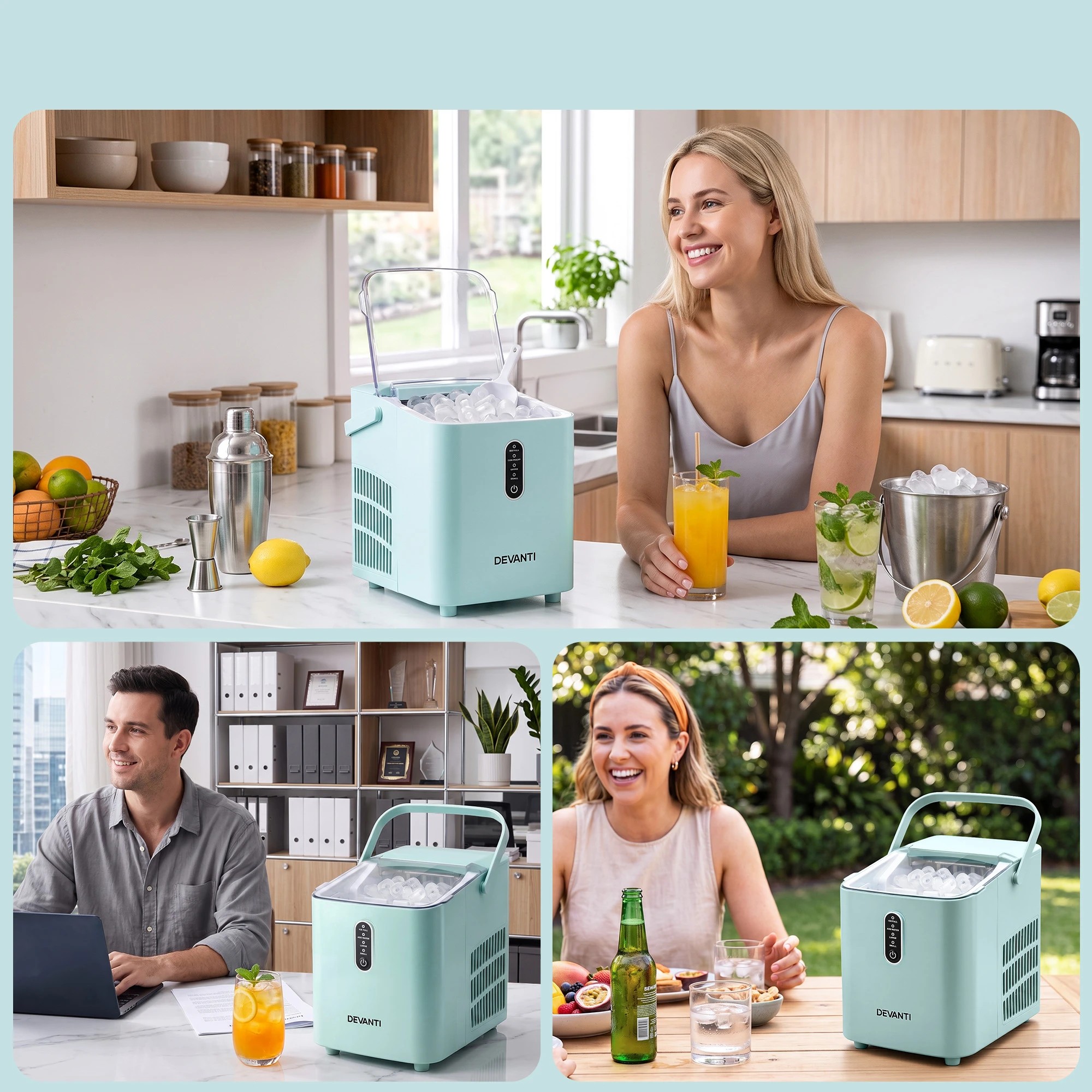 9 Devanti Ice Maker Machine 12kg/24hr- Green, 9 of 10