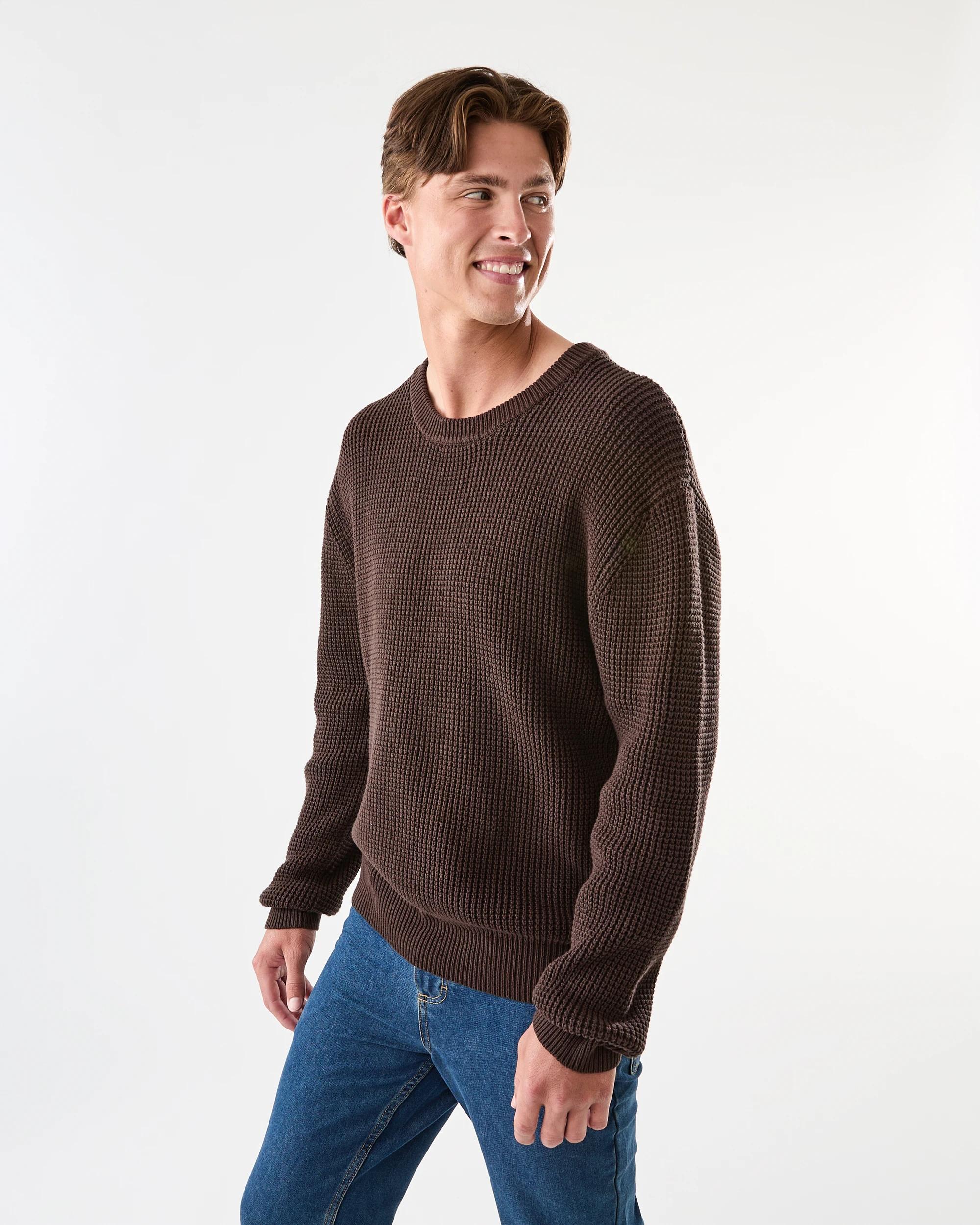 6 Waffle Knit Jumper Brn Mulch, 6 of 6