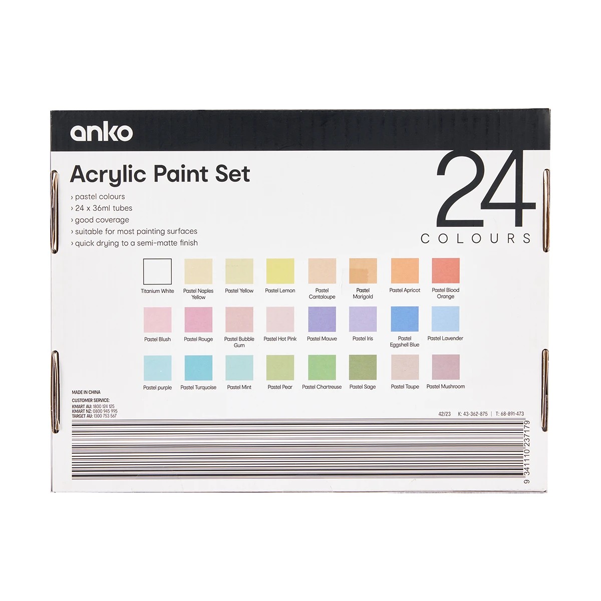 9 24 Pack Acrylic Paint Set - Pastel Colours, 9 of 9