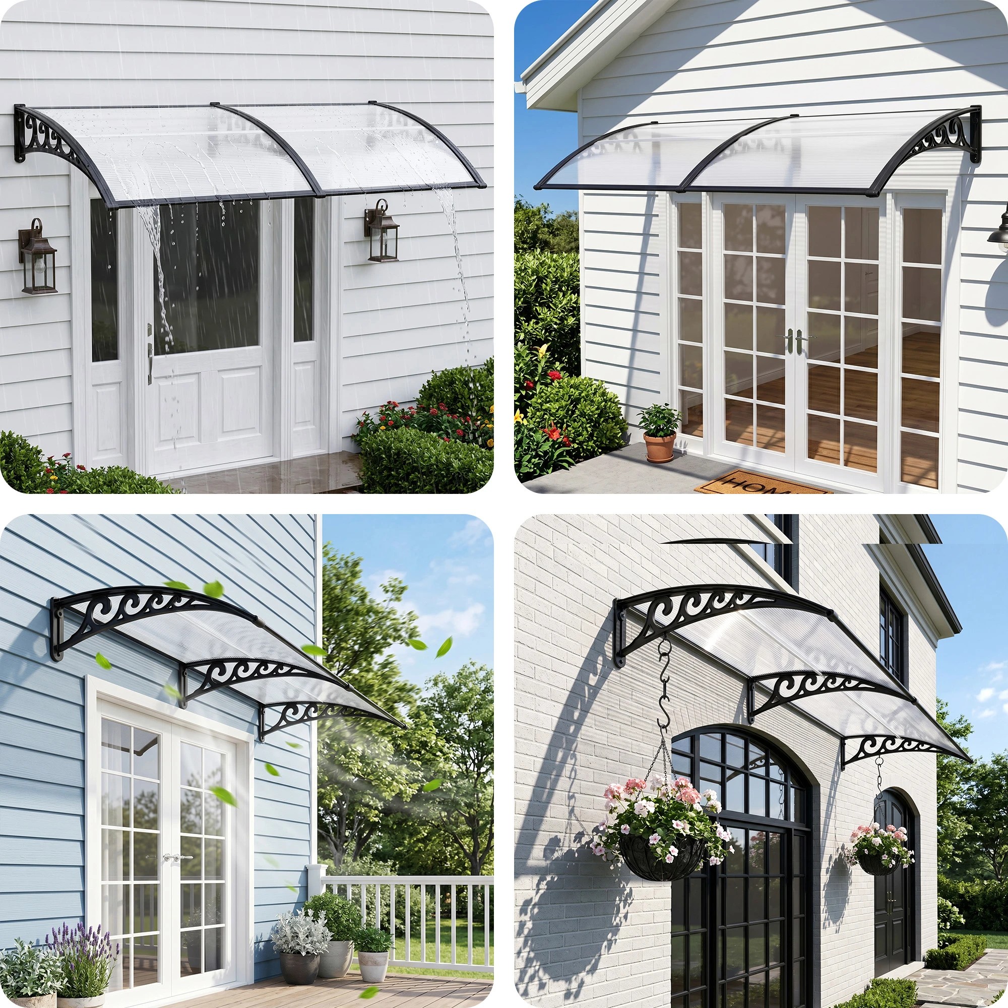 7 Instahut Window Door Awning 0.8mx2m - Clear, 7 of 10