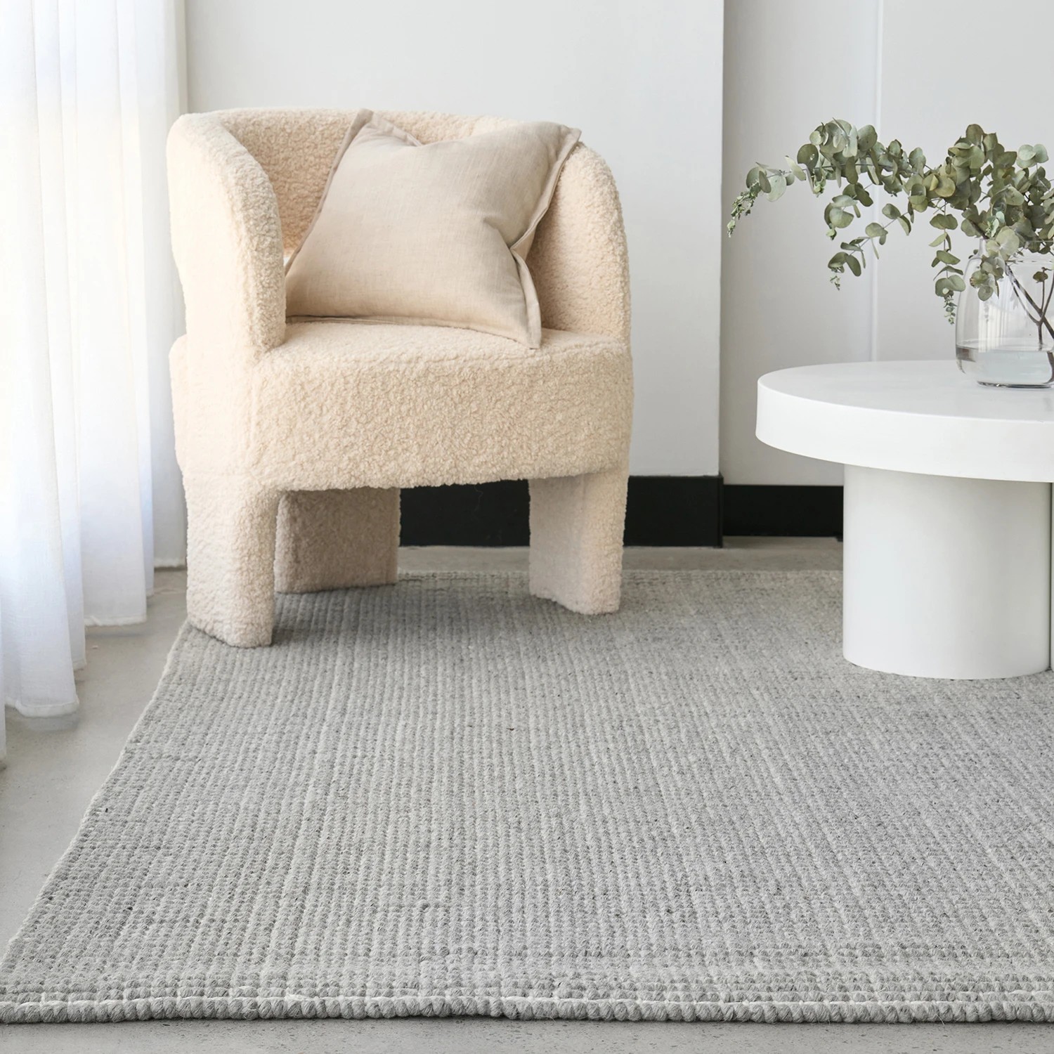 1 Common Ground Rugs Cadence Parker 320x230cm - Extra Large Hand Loomed Wool & Jute Floor Rug - Grey, 1 of 7