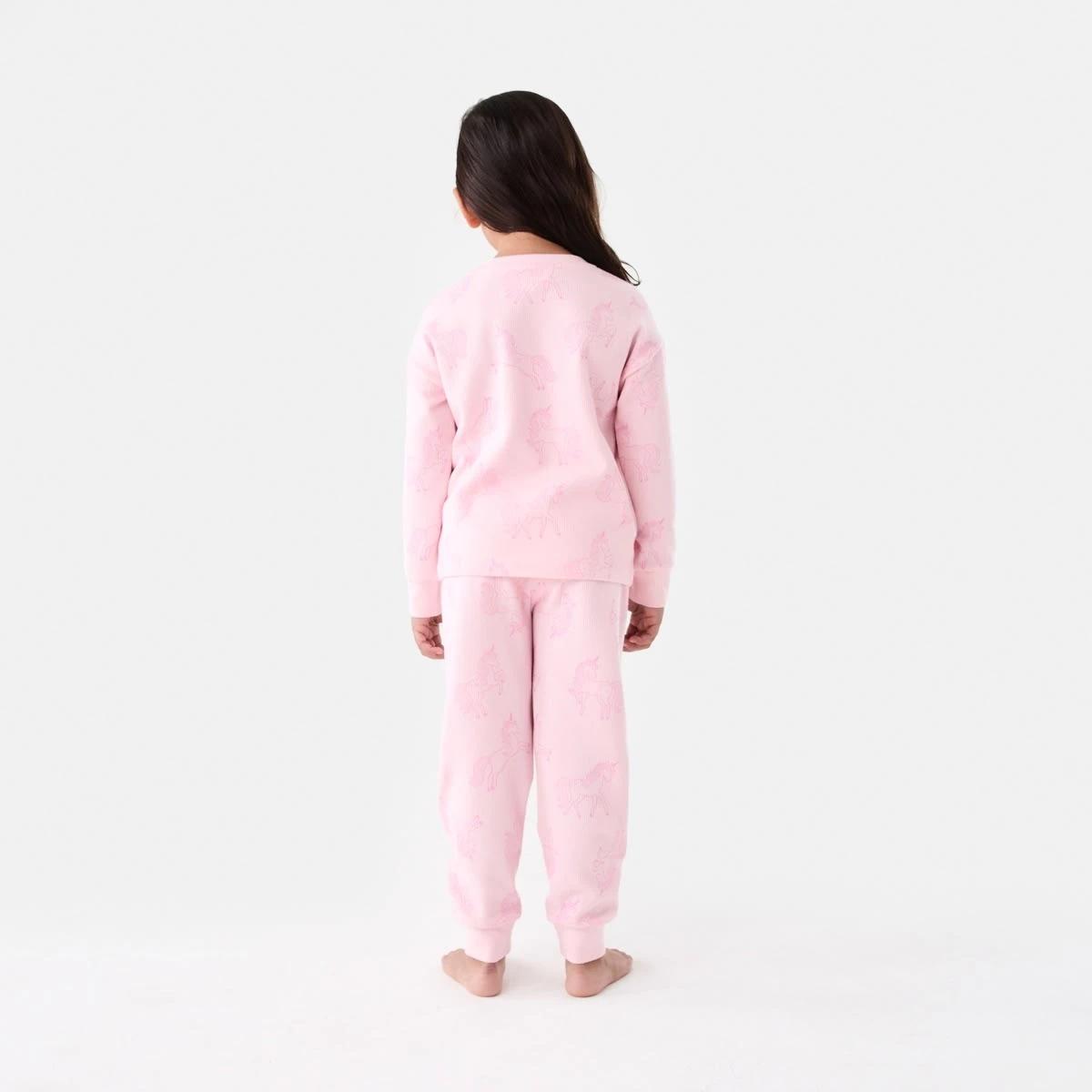 2 Waffle Pyjama Set Pnk Unicon, 2 of 7
