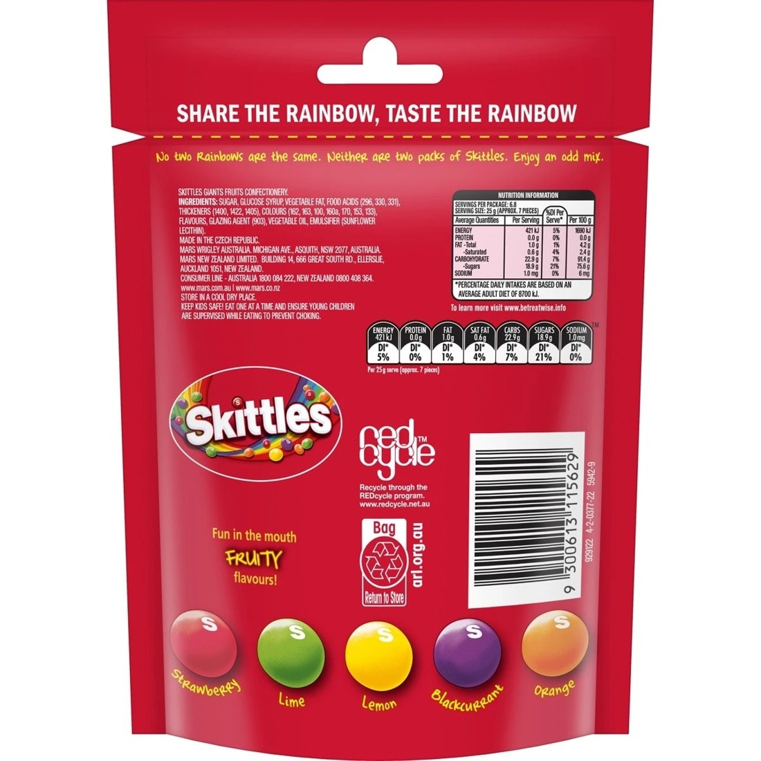 4 Skittles Giants Fruits Medium Bag 170g, 4 of 7
