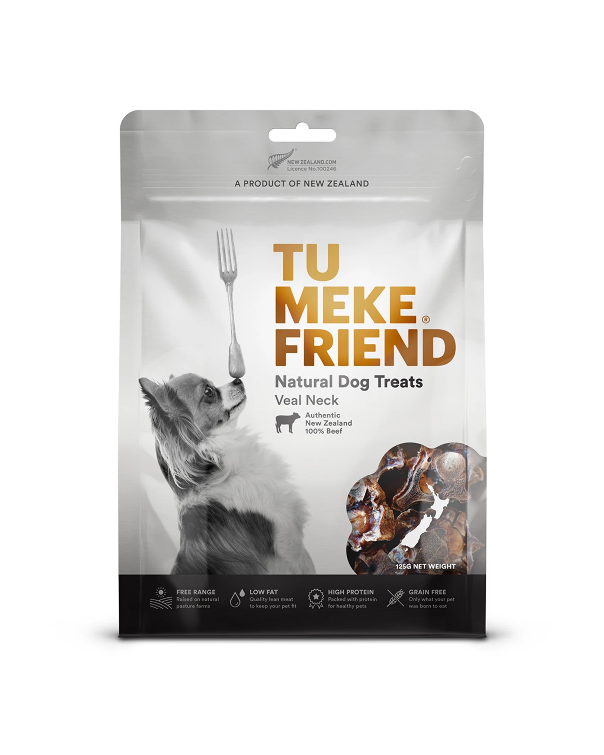2 Tu Meke Friend 2 x 125g Air-Dried Natural Dog Treats Veal Neck Free Range - Plain, 2 of 4