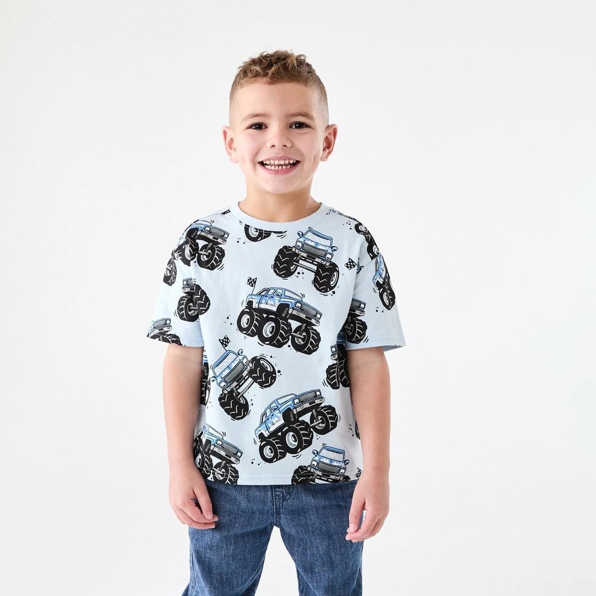 1 All Over Print T-shirt MONSTER TRUCK BLUE, 1 of 6