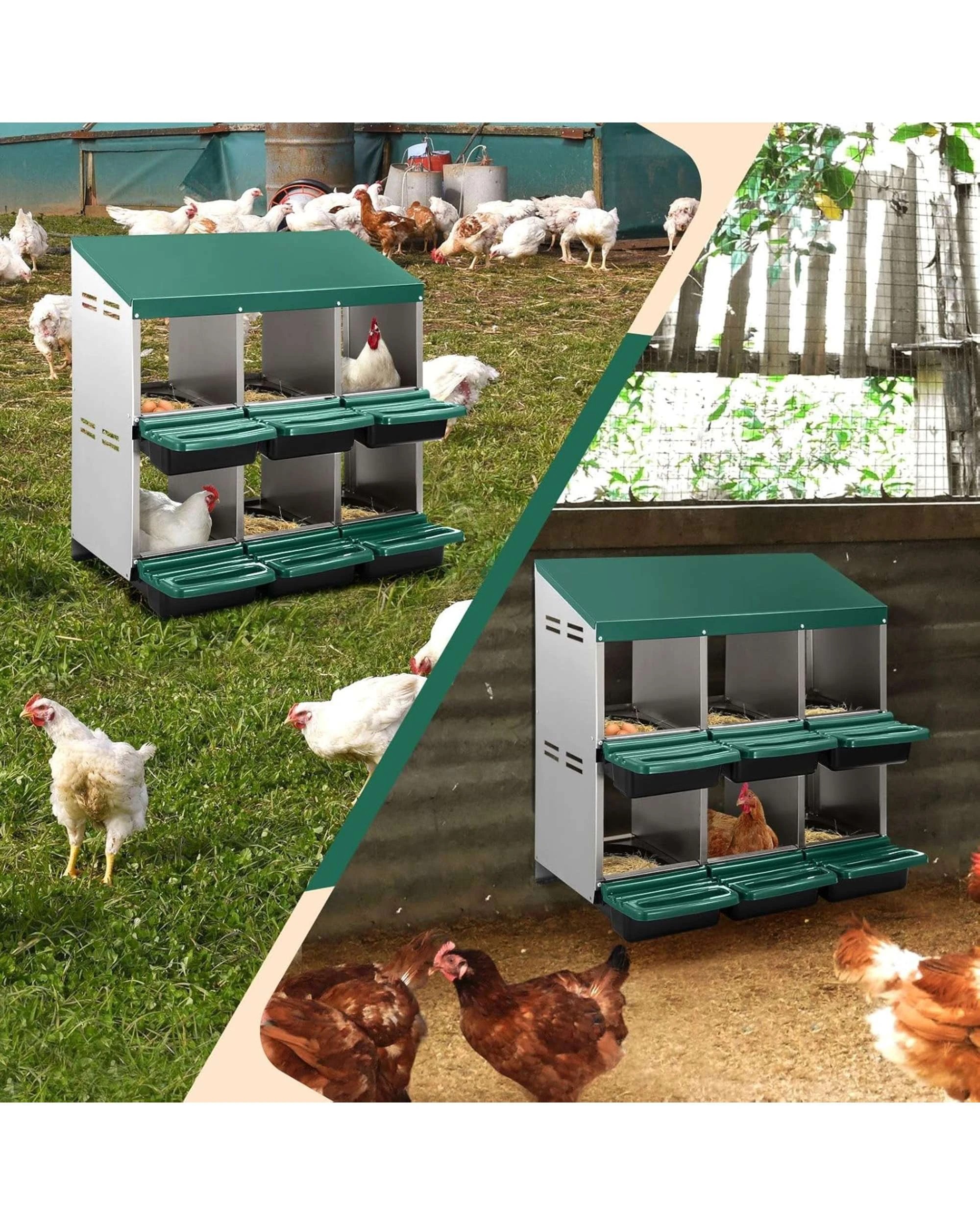 5 Advwin 6 Holes Chicken Nesting Boxes Chicken Egg Laying Box Egg Collection, 5 of 8