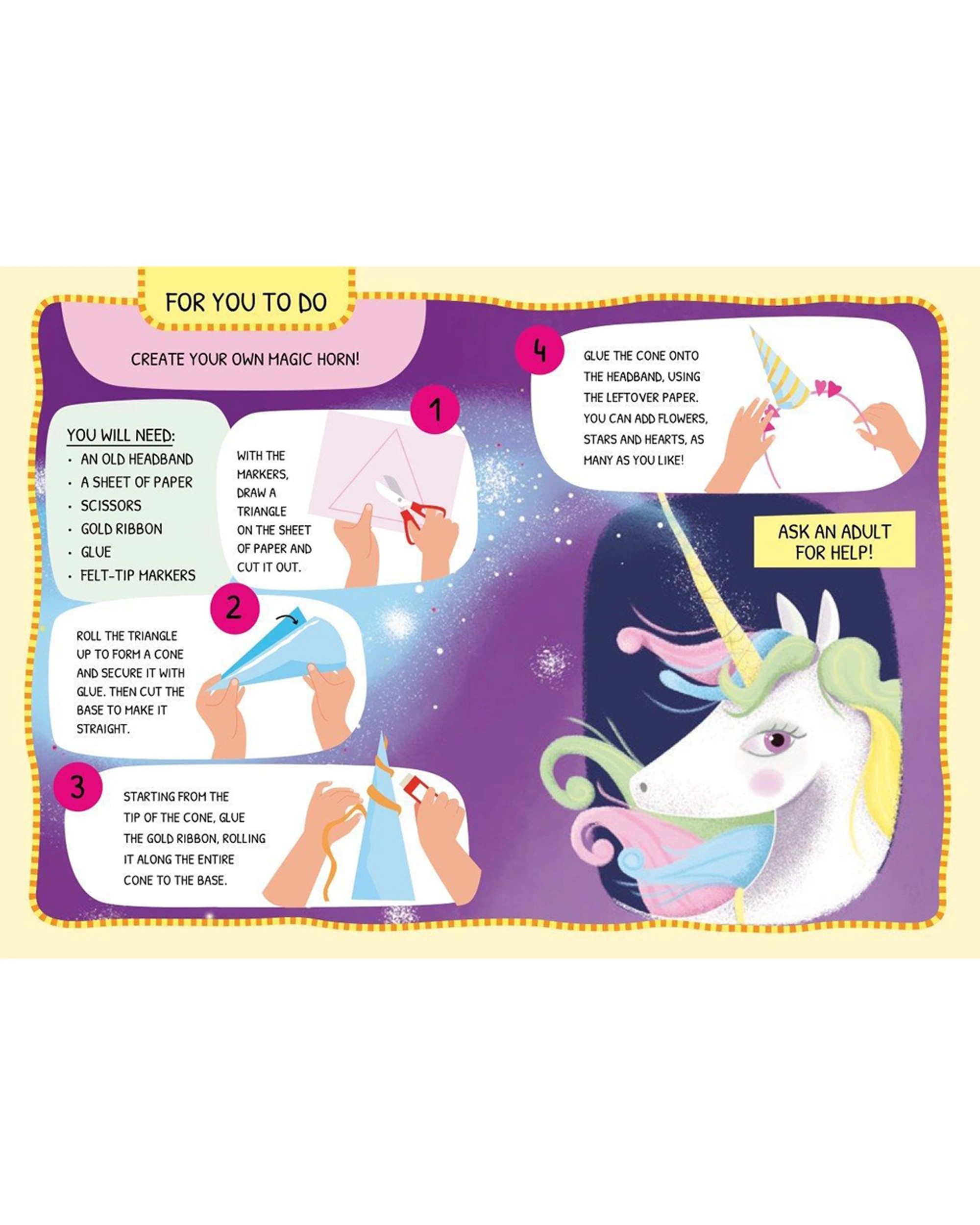 2 Sassi Arts Crafts Kids Children Activity Colouring Book Unicorns - Multi, 2 of 3