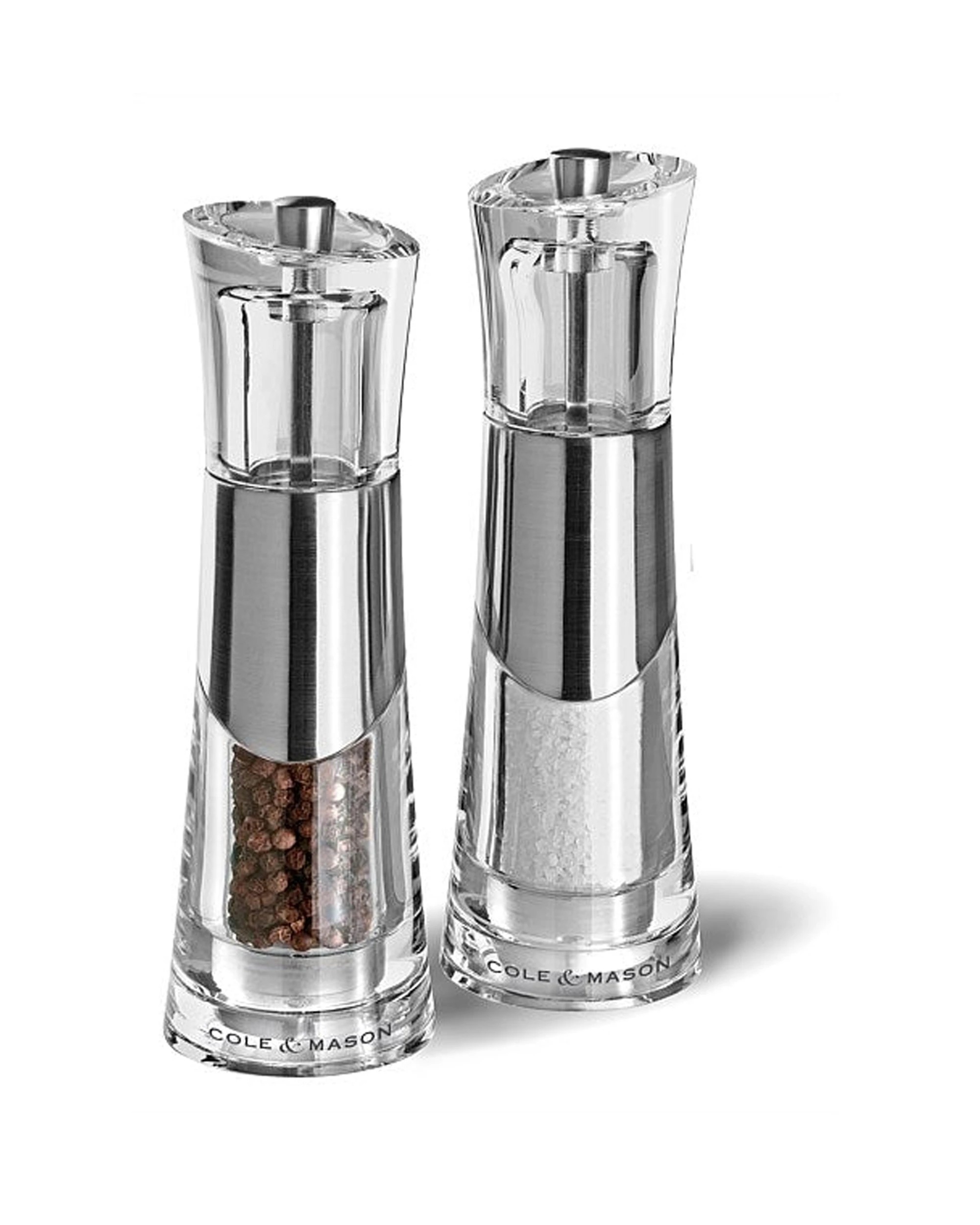 2 Cole & Mason Bobbi Salt and Pepper Mill Gift Set, Glass, Multi-Colour - Multi, 2 of 3