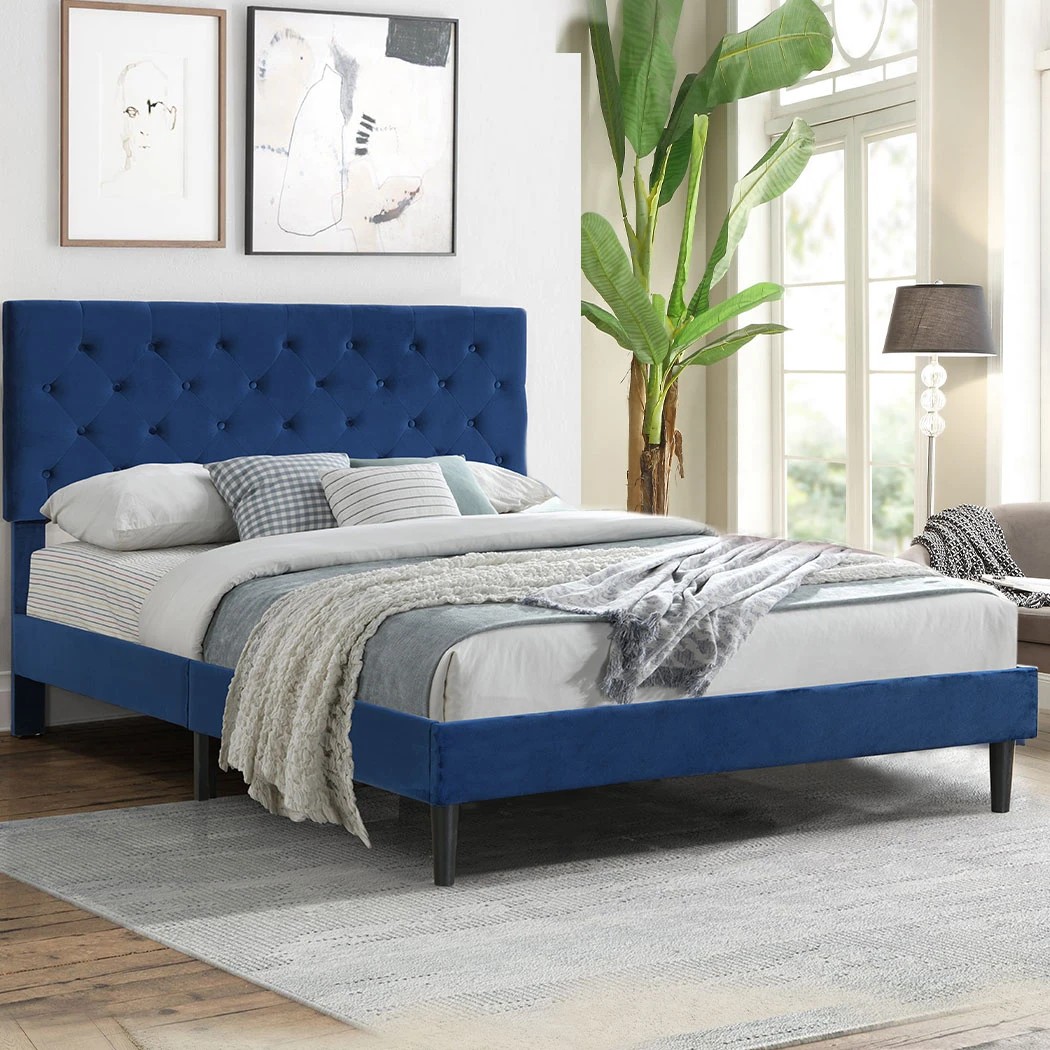 8 Levede Double Size Bed Frame in Blue Colour, 8 of 8