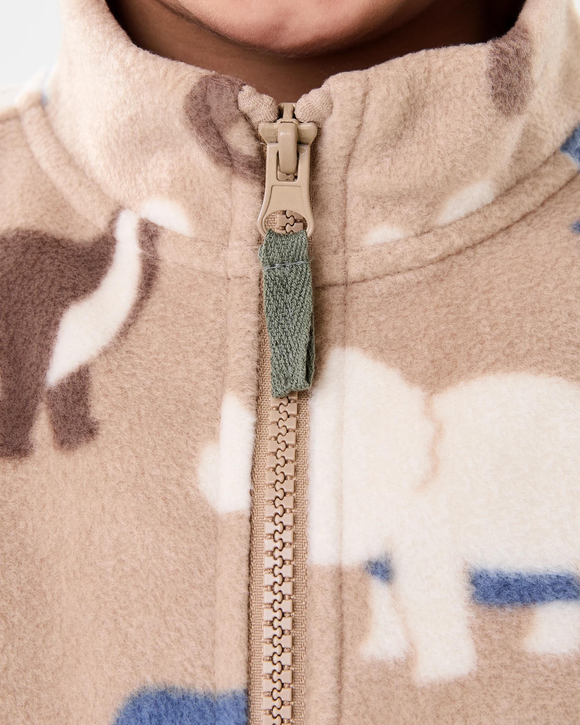 5 Polar Fleece Zip Through Jacket Brn Dino, 5 of 9