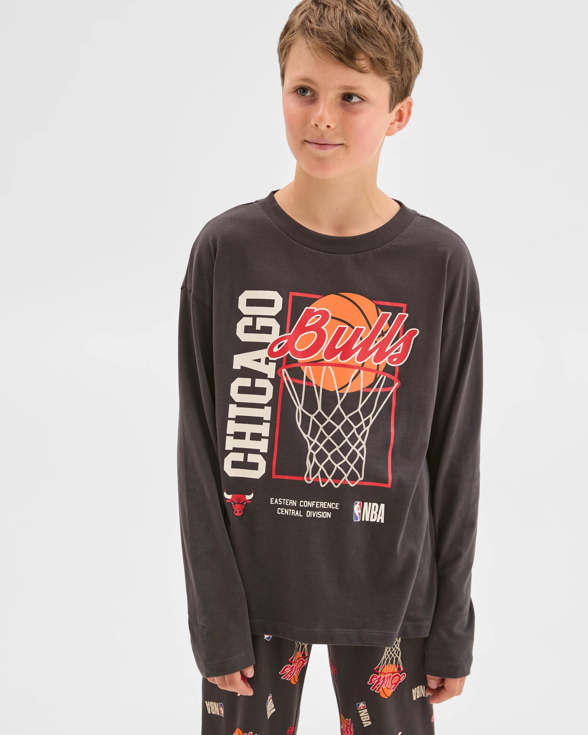 8 NBA Australian Cotton Jersey Older Boys Oversized Pyjama Set NBA BULLS, 8 of 10