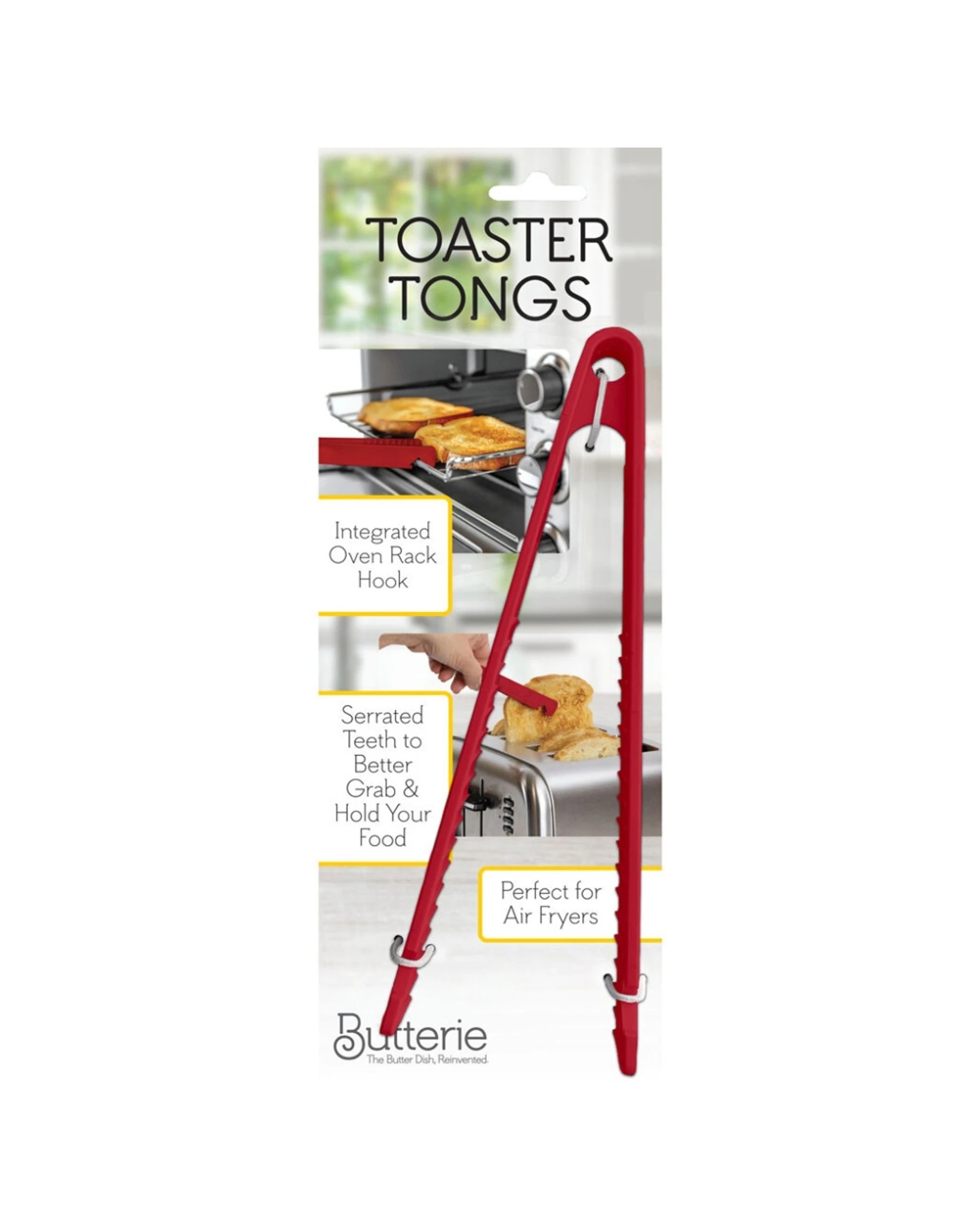9 Better Dish Butter Container with Lid Butterie Spatula Plastic Tongs Set - Red, 9 of 9