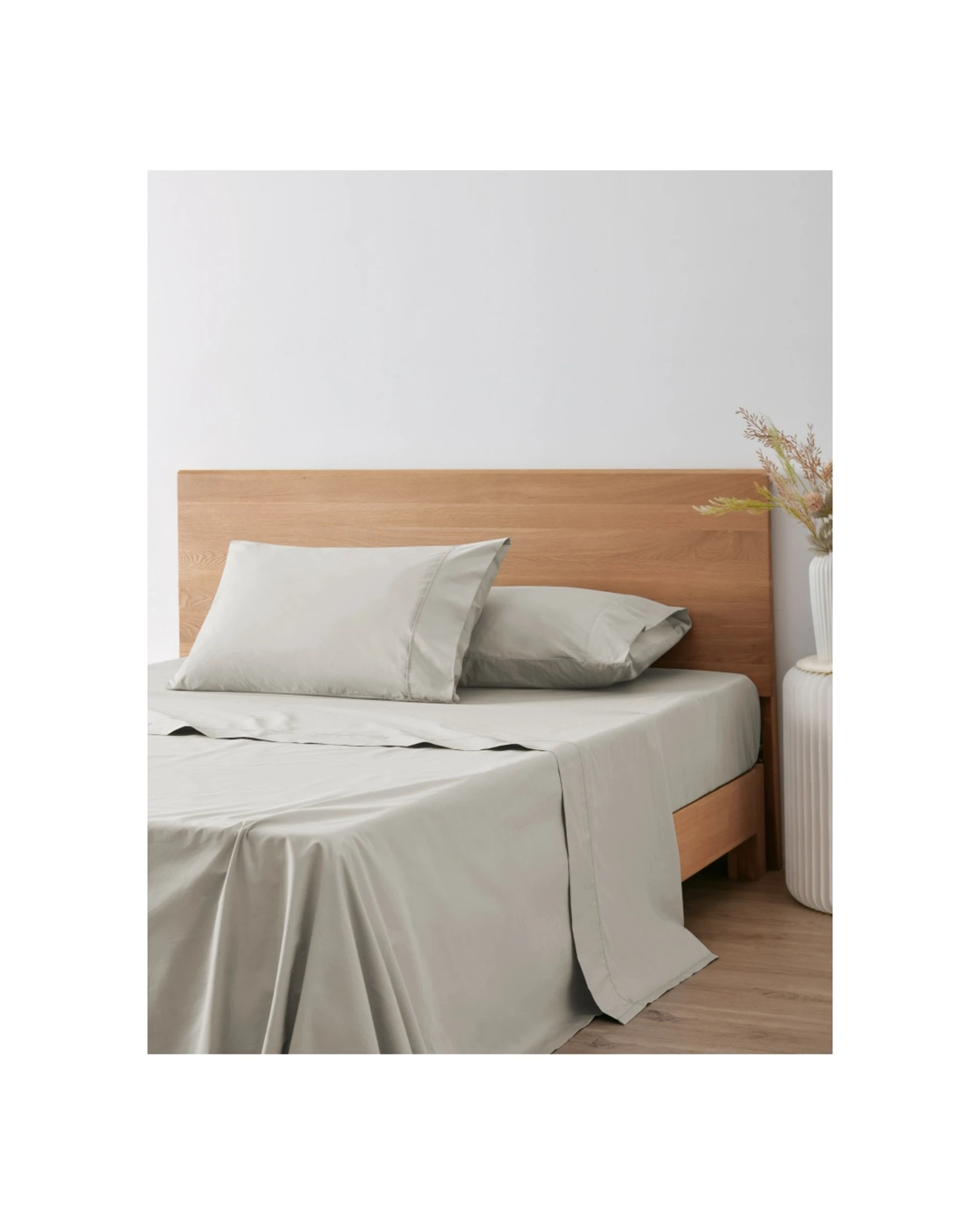 1 ONKAPARINGA 300TC Hepburn Cotton Percale Sheet Bedding Set - Queen Bed, 1 of 5