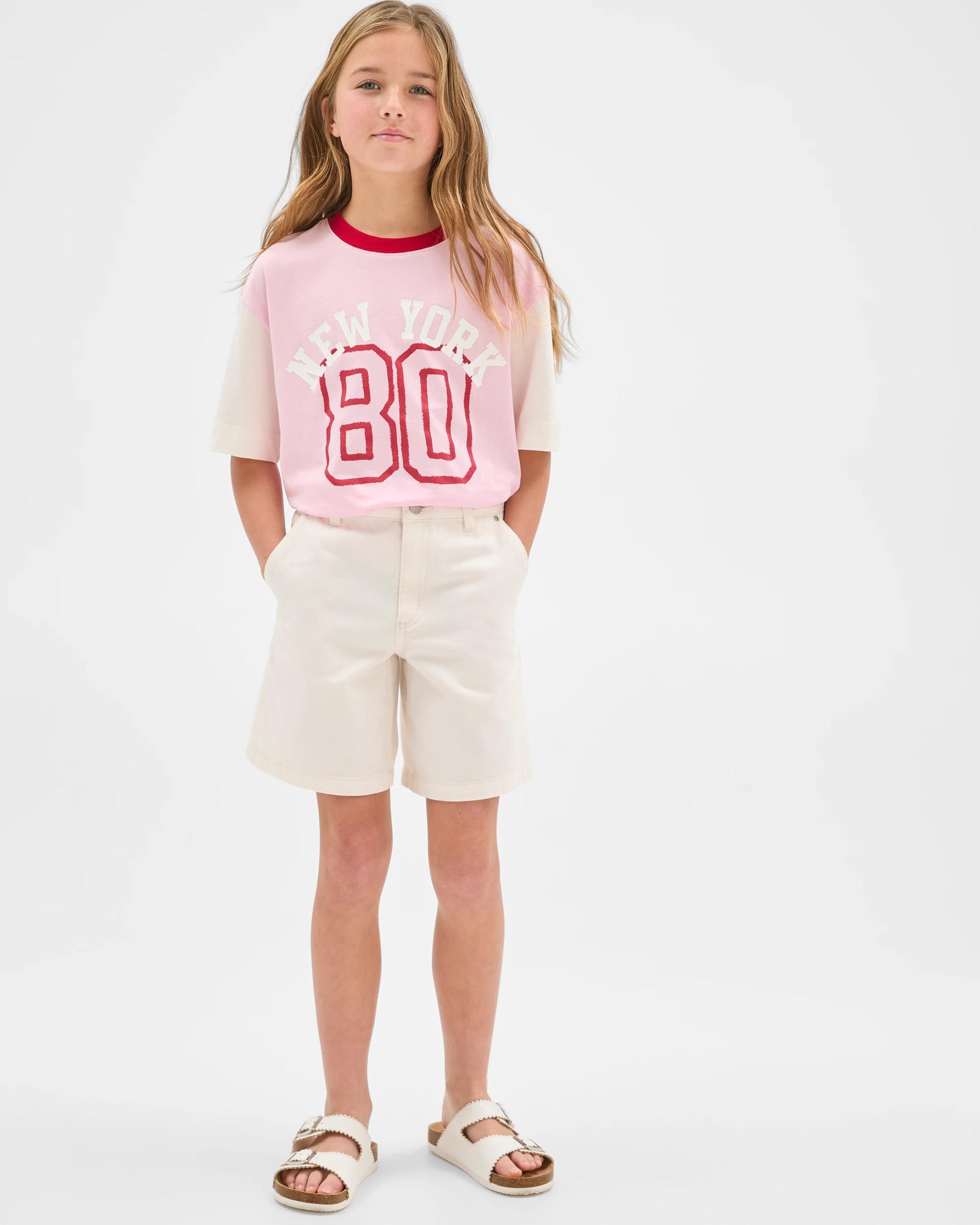 1 Target Kids Australian Cotton Oversized T-Shirt PINK NEW YORK, 1 of 7