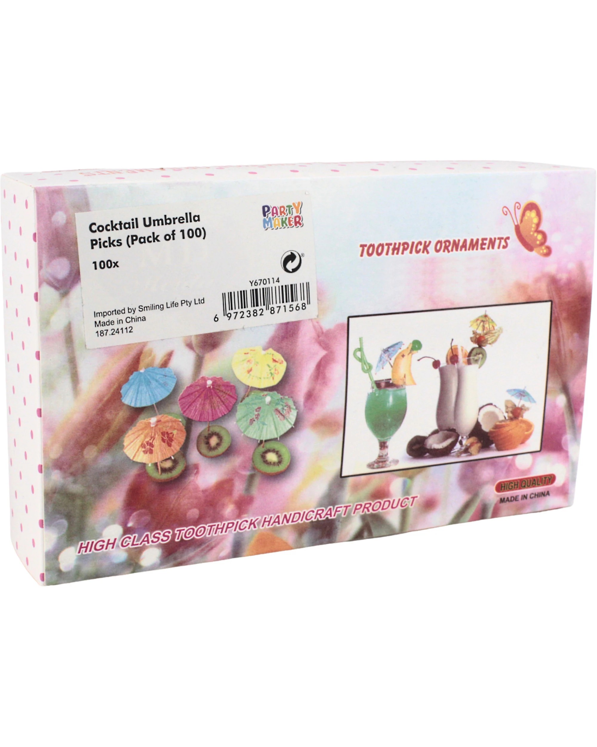 3 Party Maker Cocktail Umbrella Picks Pack of 100 - Assorted, 3 of 3