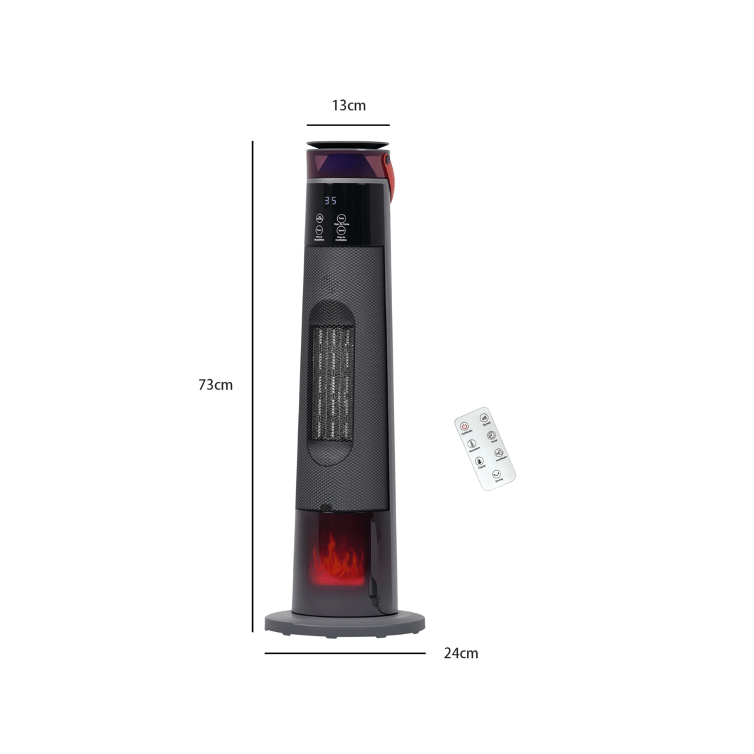 2 ADVWIN 2000W Ceramic Heater with Humidifier Remote Control Black, 2 of 7