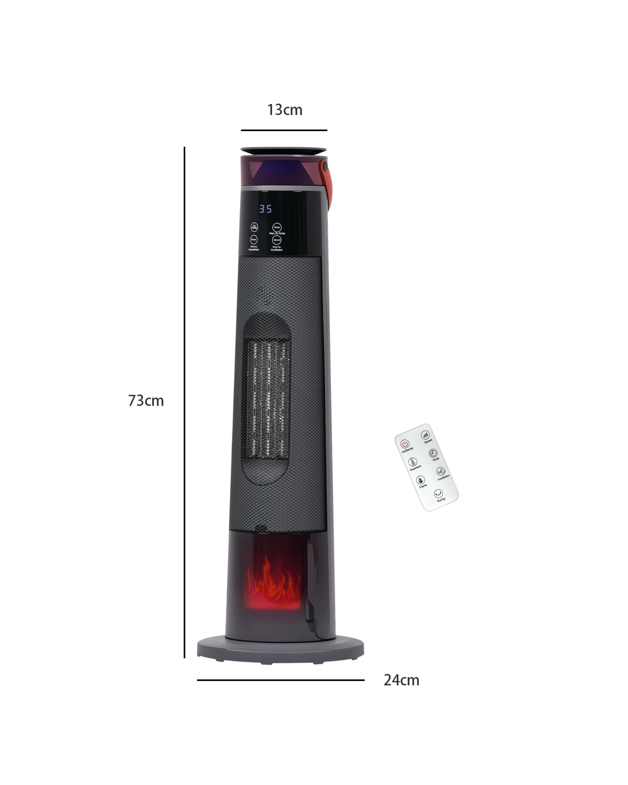 2 ADVWIN 2000W Ceramic Heater with Humidifier Remote Control Black, 2 of 7