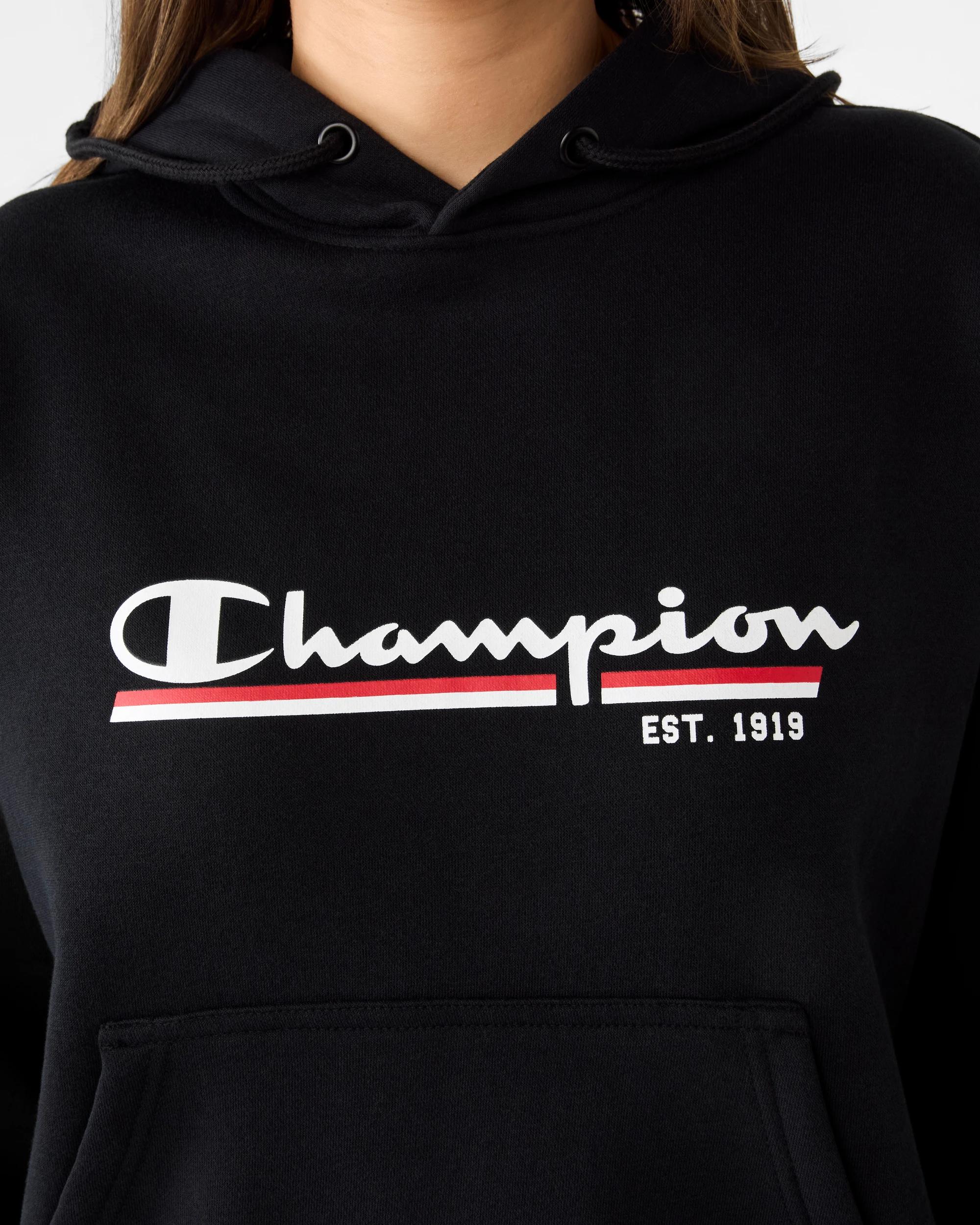 6 Champion Script Womens Hoodie Black, 6 of 7