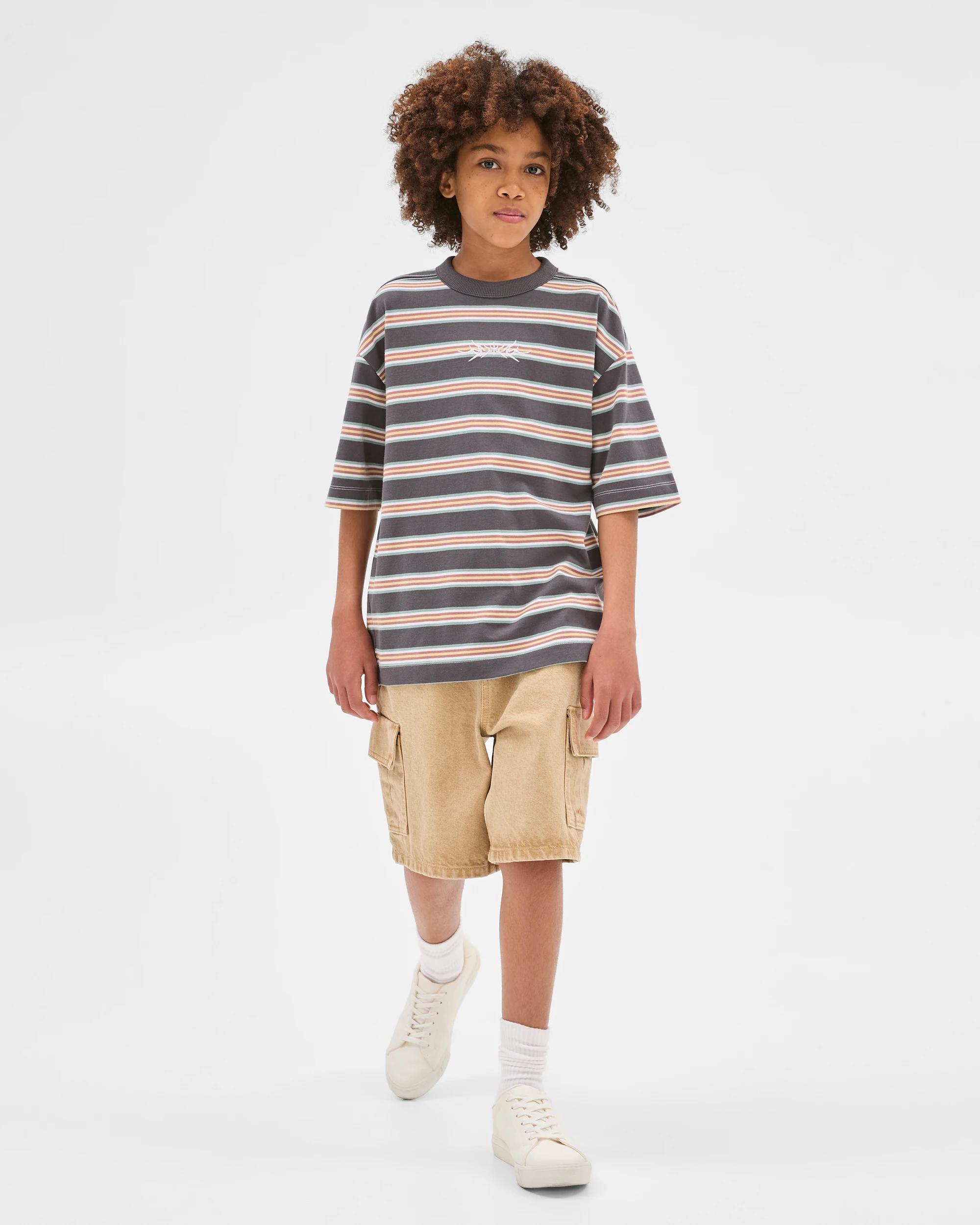 2 Target Kids Australian Cotton Stripe T-Shirt BLACKENED PEARL, 2 of 7
