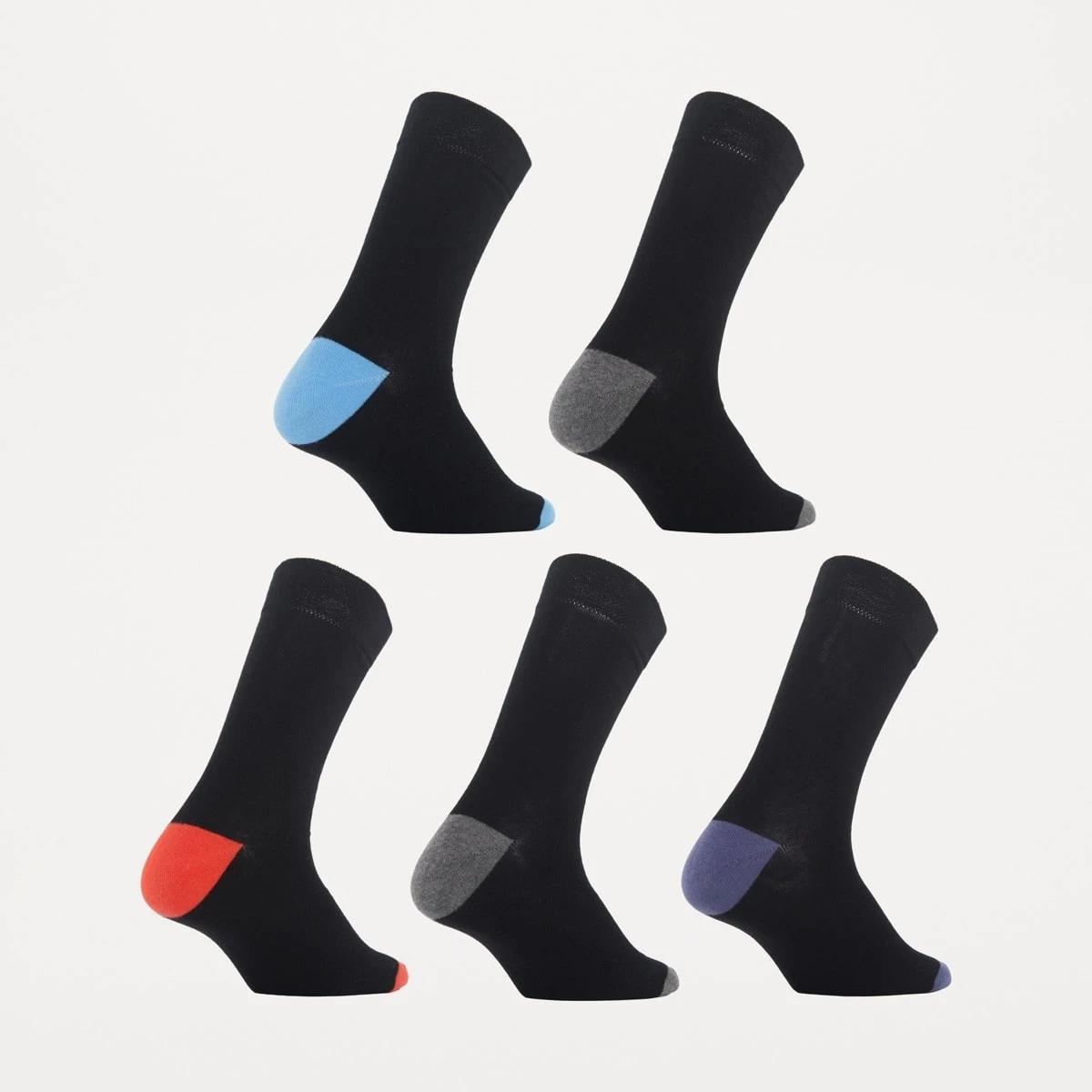 2 5 Pack Embroidered & Plain Socks DOG RUN, 2 of 3