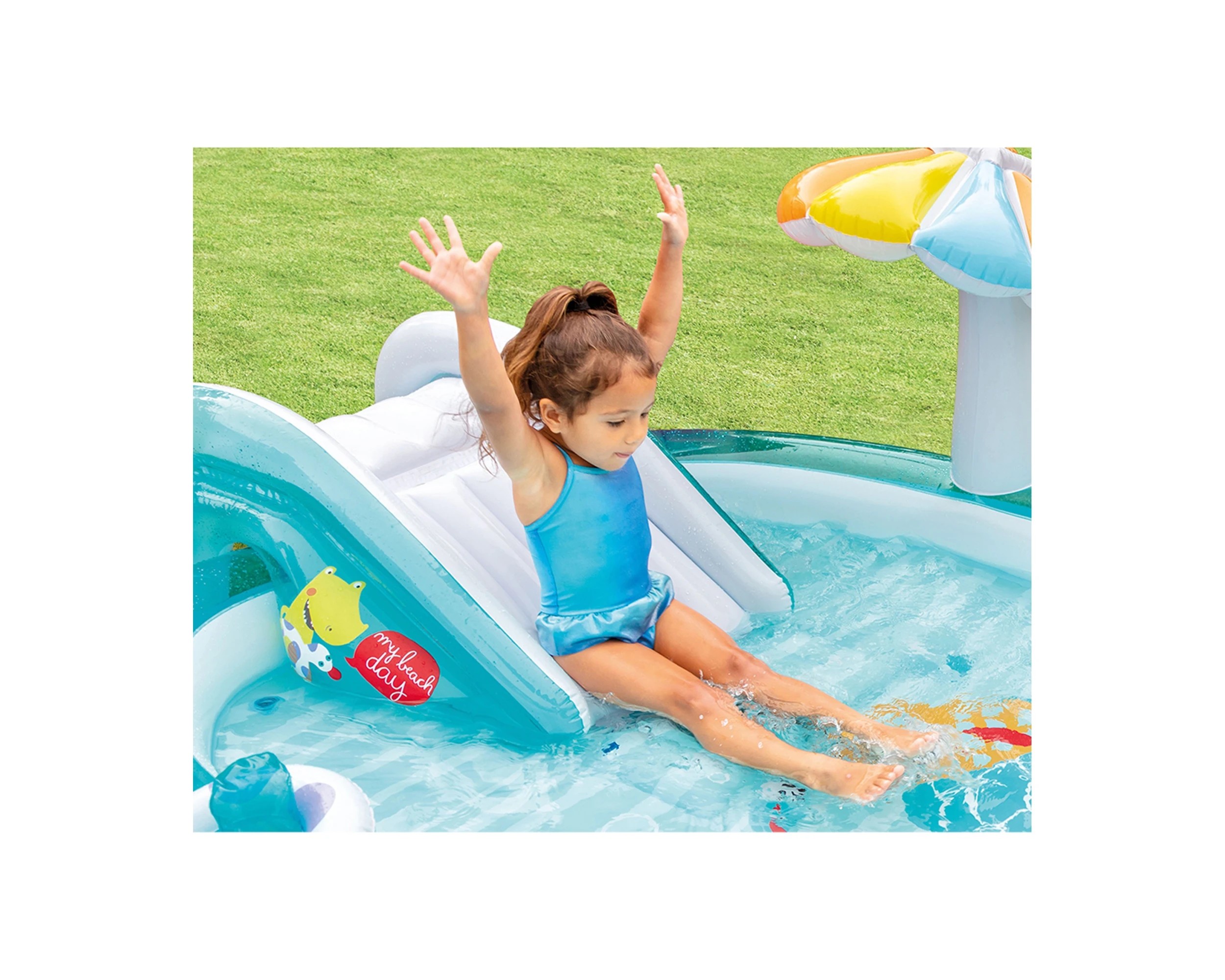 4 INTEX 2.01m x 1.70m Gator Play Centre - Inflatable Kid Pool - 158L 11Ga Vinyl - Multi, 4 of 6
