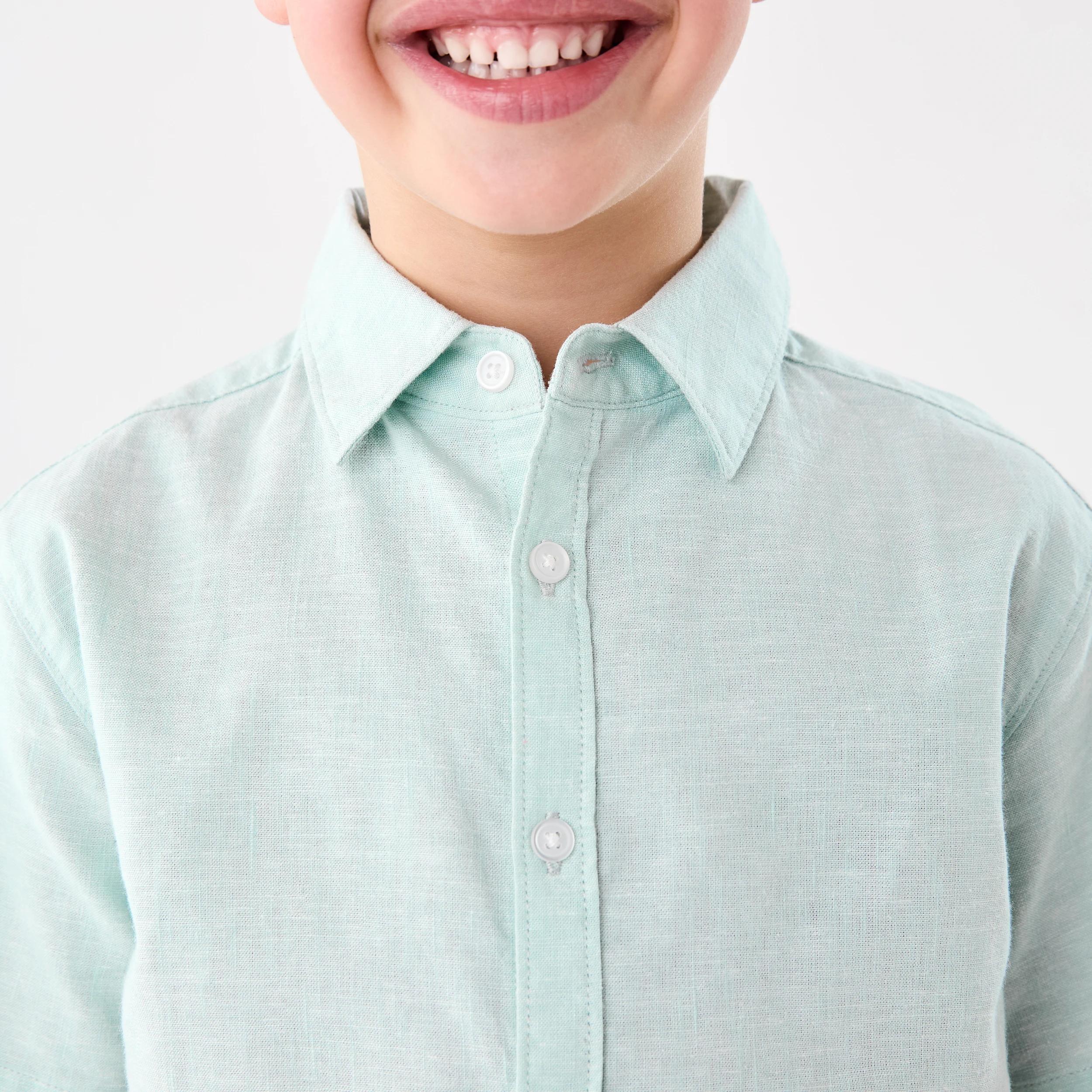 4 Linen Blend Shirt DUSTY EGGSHELL, 4 of 7