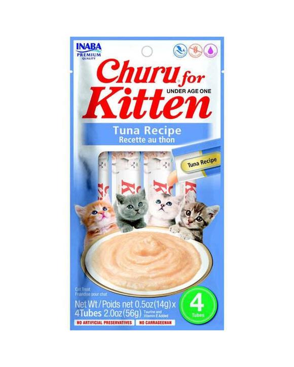 Inaba Churu Puree Kitten Under Age 1 Creamy Treat Tuna Recipe 6 x 56g