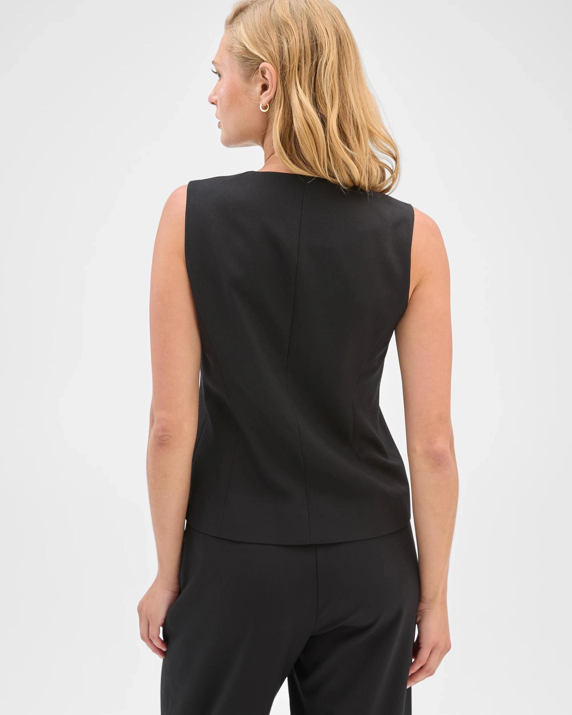 7 Preview Sleeveless Crew Neck Waistcoat BLACK, 7 of 7