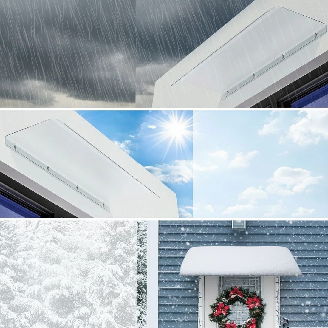 7 Instahut Window Door Awning 0.4mx1m Transparent - Clear, 7 of 8