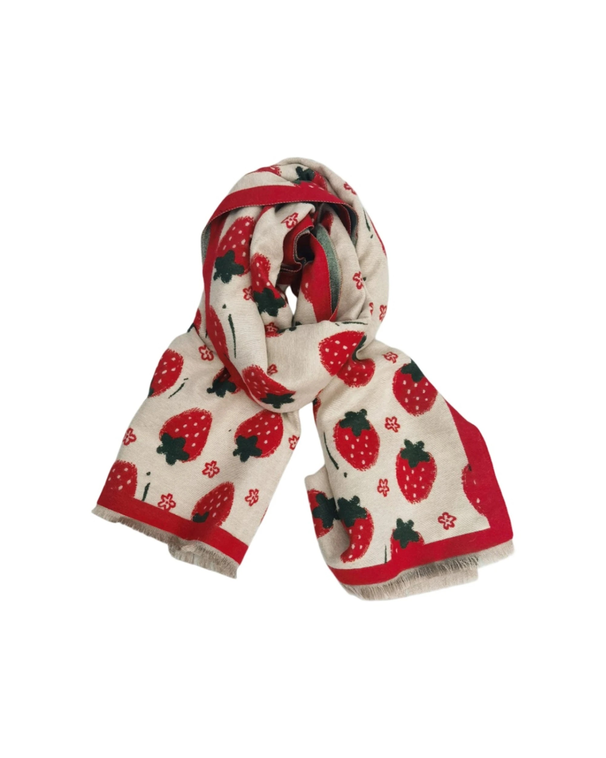 Strawberry label scarfのシームタックスカート＋カーデセット Urban Products Strawberry Scarf Women's Accessory Soft Lightweight