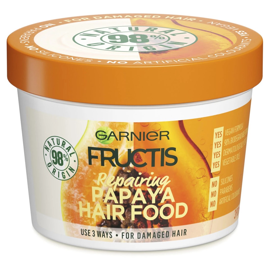 1 Garnier Fructis Repairing Papaya Hair Food 390ml, 1 of 5