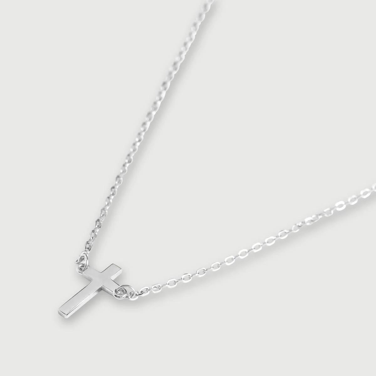 1 Sterling Silver Cross Necklace Silver, 1 of 4