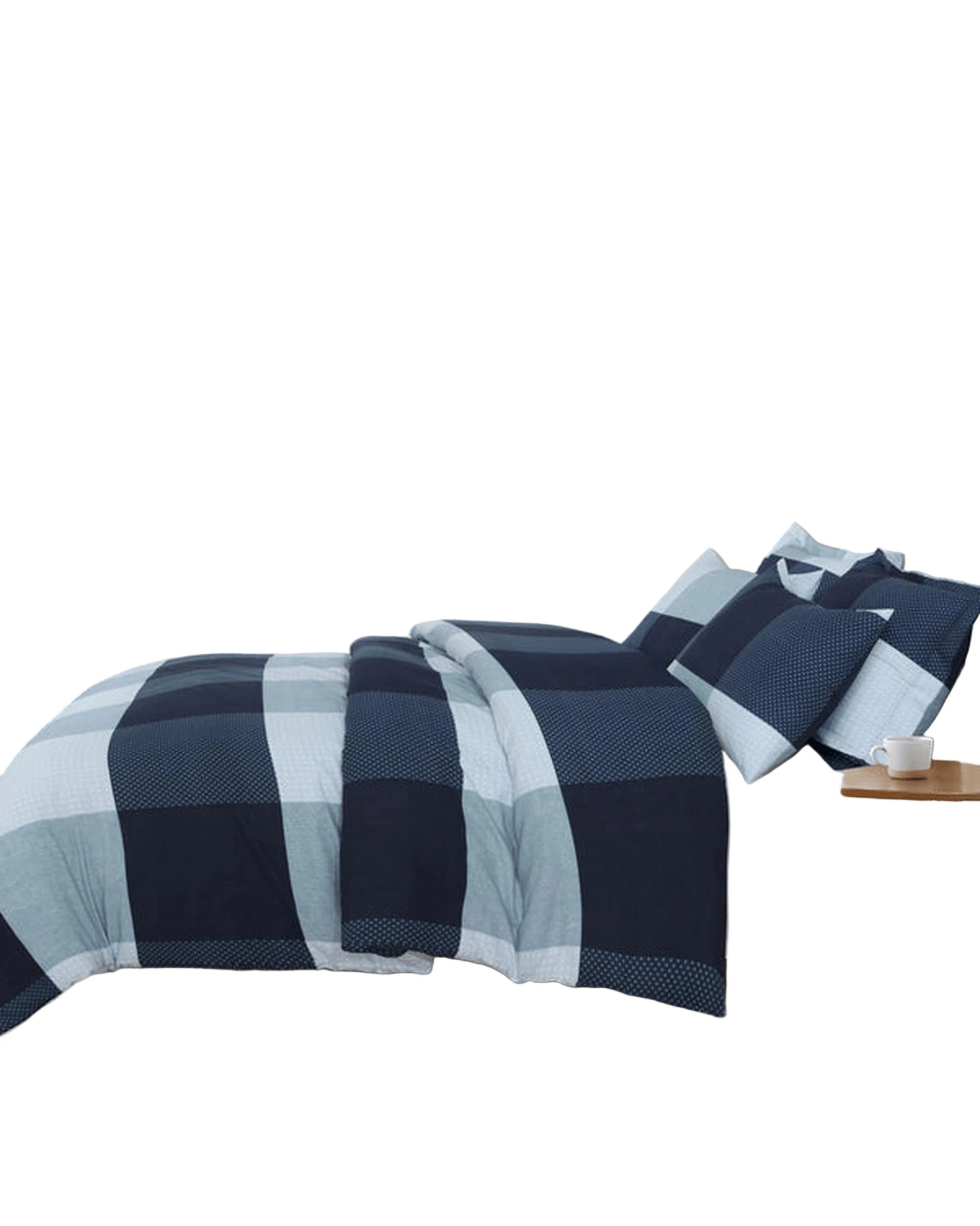 1 Amsons Quilt Cover Set - Double Bed - Blue, 1 of 6