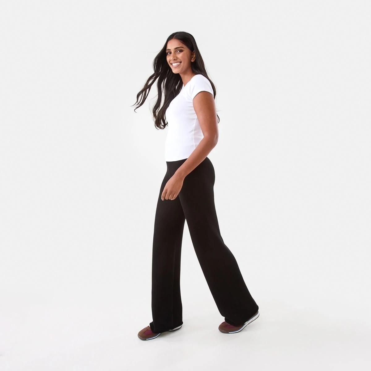 3 Rolled Up Hem True Knit Pants Black, 3 of 6