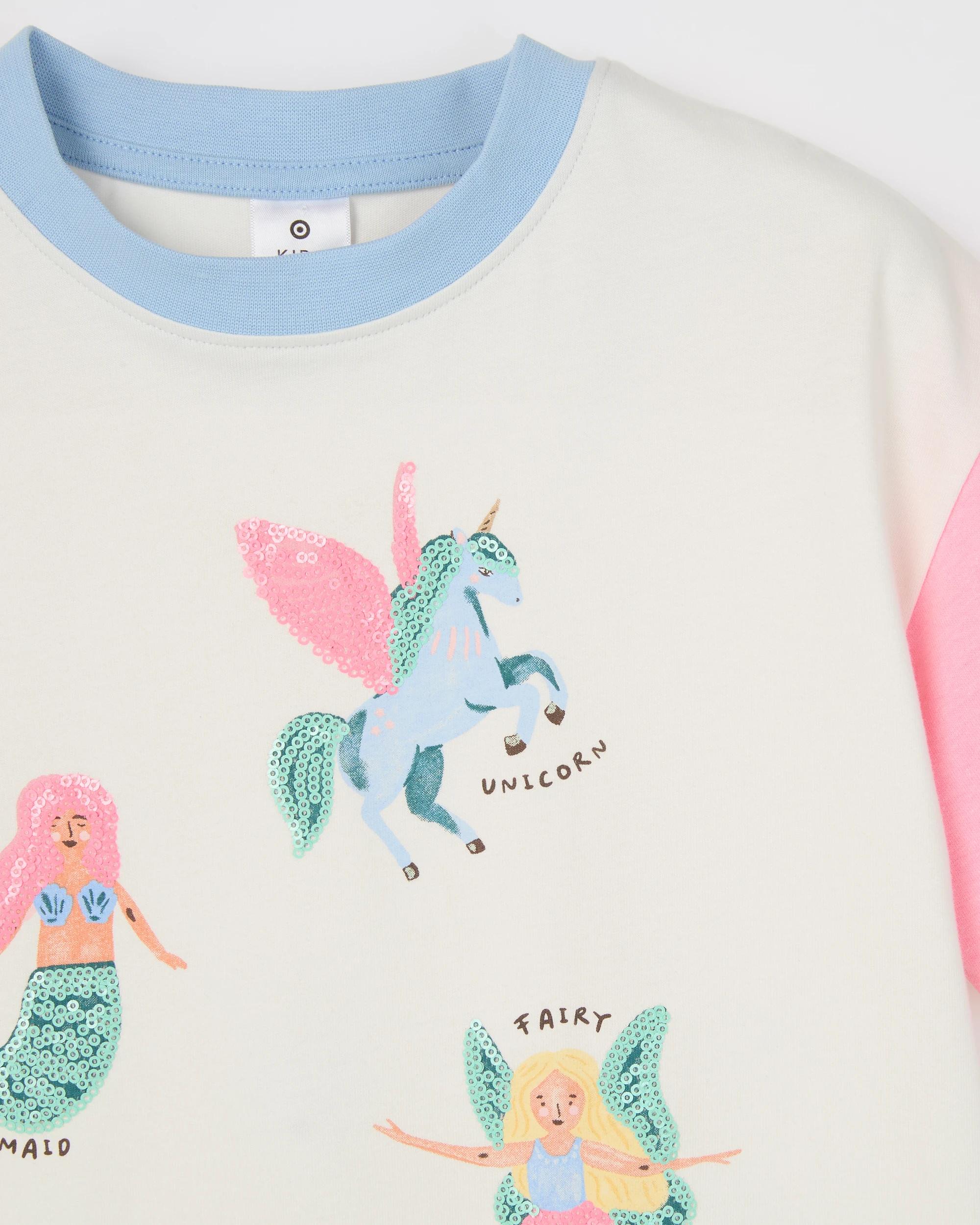 7 Target Kids Australian Cotton Boxy Event T-Shirt MERMAID UNICORN MULTI, 7 of 7