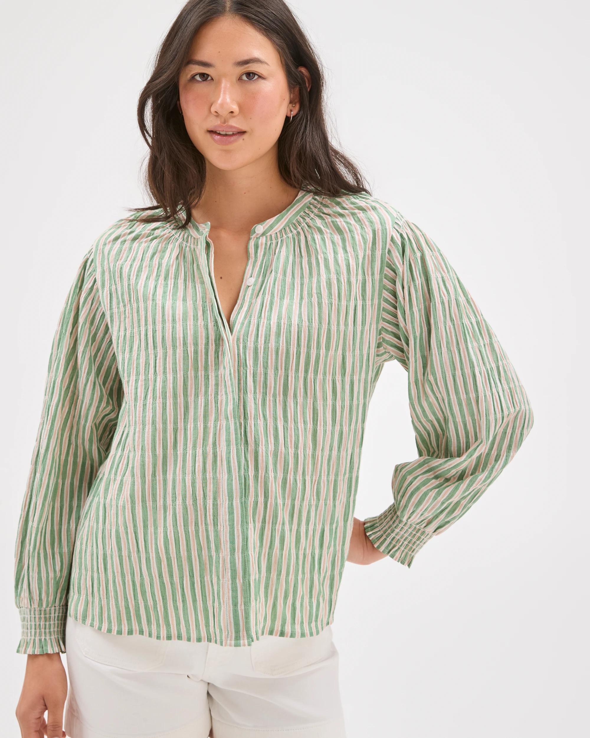 3 Target Woman Long Sleeve Femme Blouse STRIPE, 3 of 7