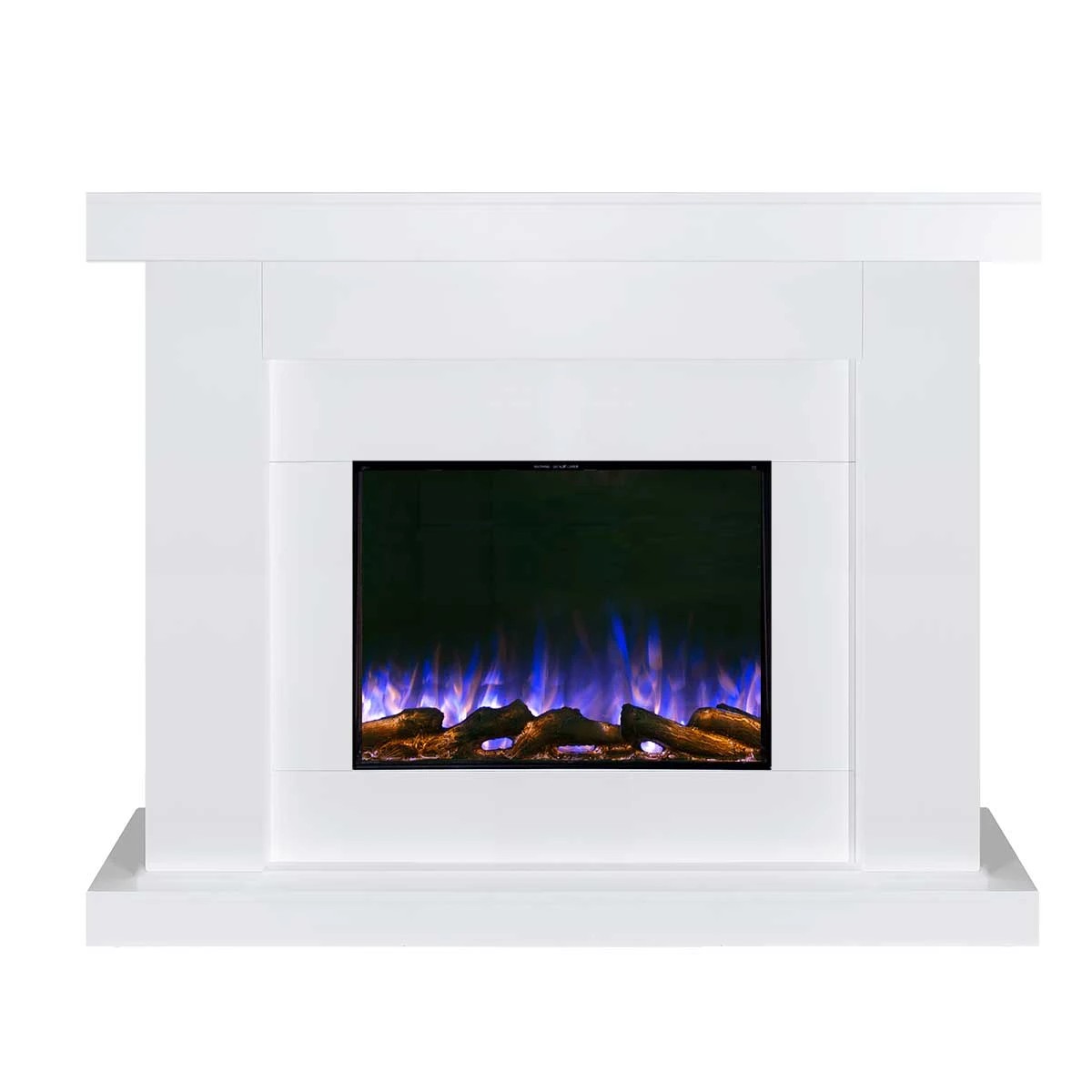 3 Moda Living Aristo 28 inch Electric Fireplace Heater with White Mantel Suite - White, 3 of 10