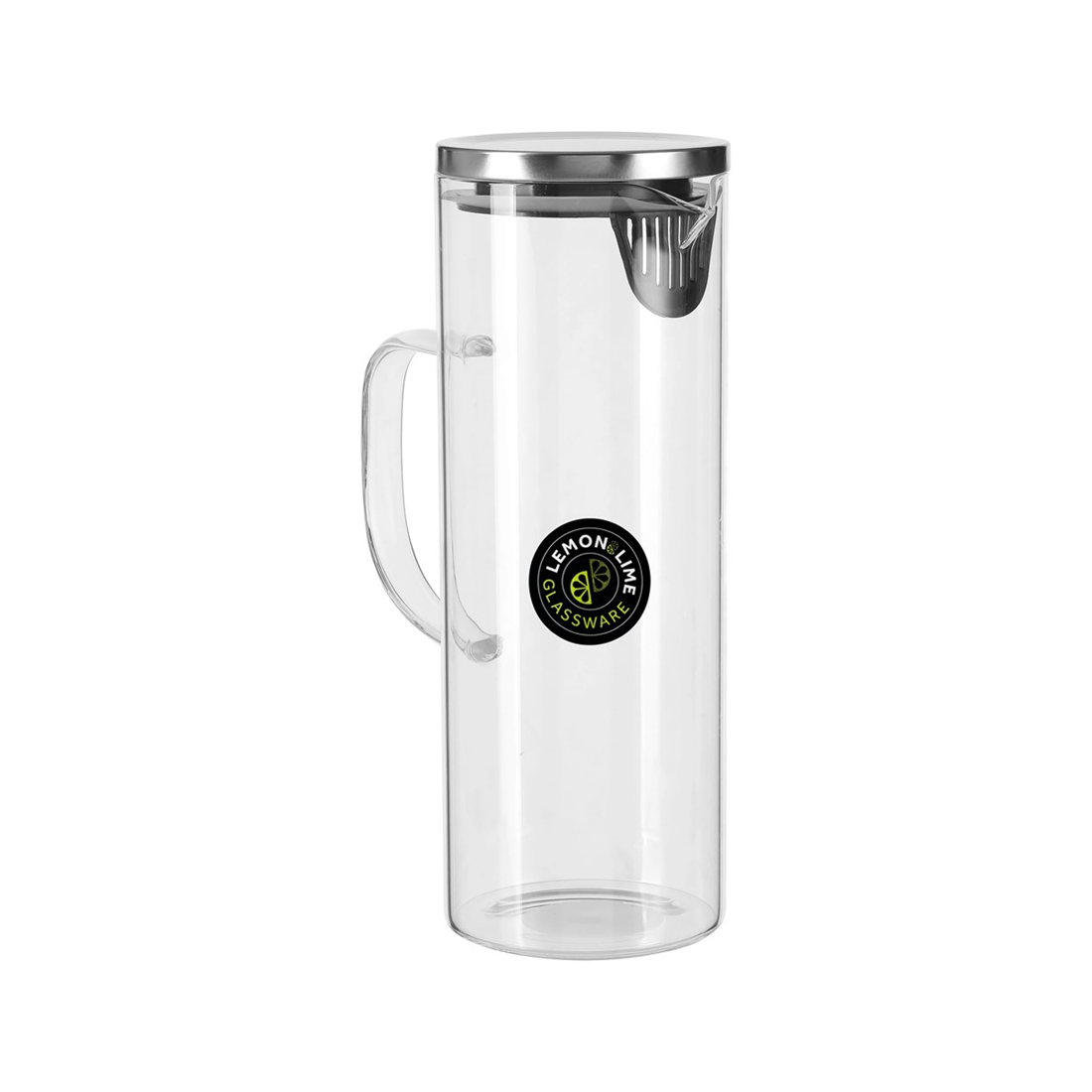 1 Lemon & Lime 1.8l 28cm Glass Cold/drinks/juice/water Fridge Jug/pitcher W/ Lid
 - Clear, 1 of 3