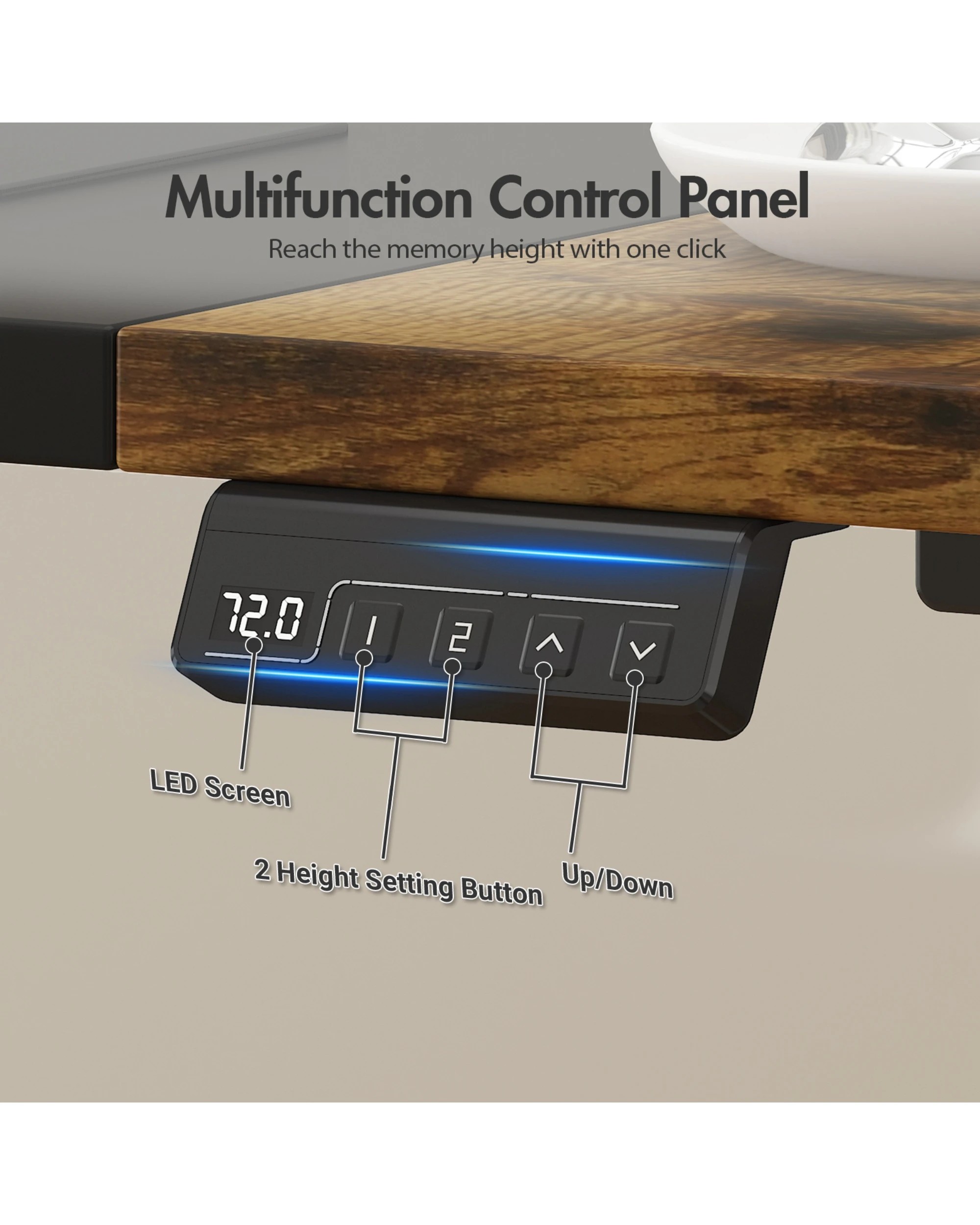 1 Advwin Electric Standing Desk Adjustable Height Ergonomic - Brown, 1 of 3
