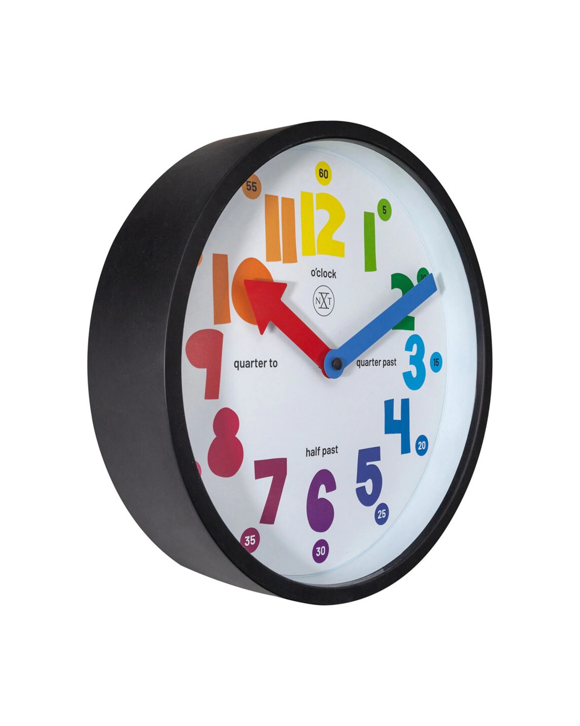 4 NeXtime 26cm Silent Movement Kids Wall Clock Learn The Time - Black, 4 of 6