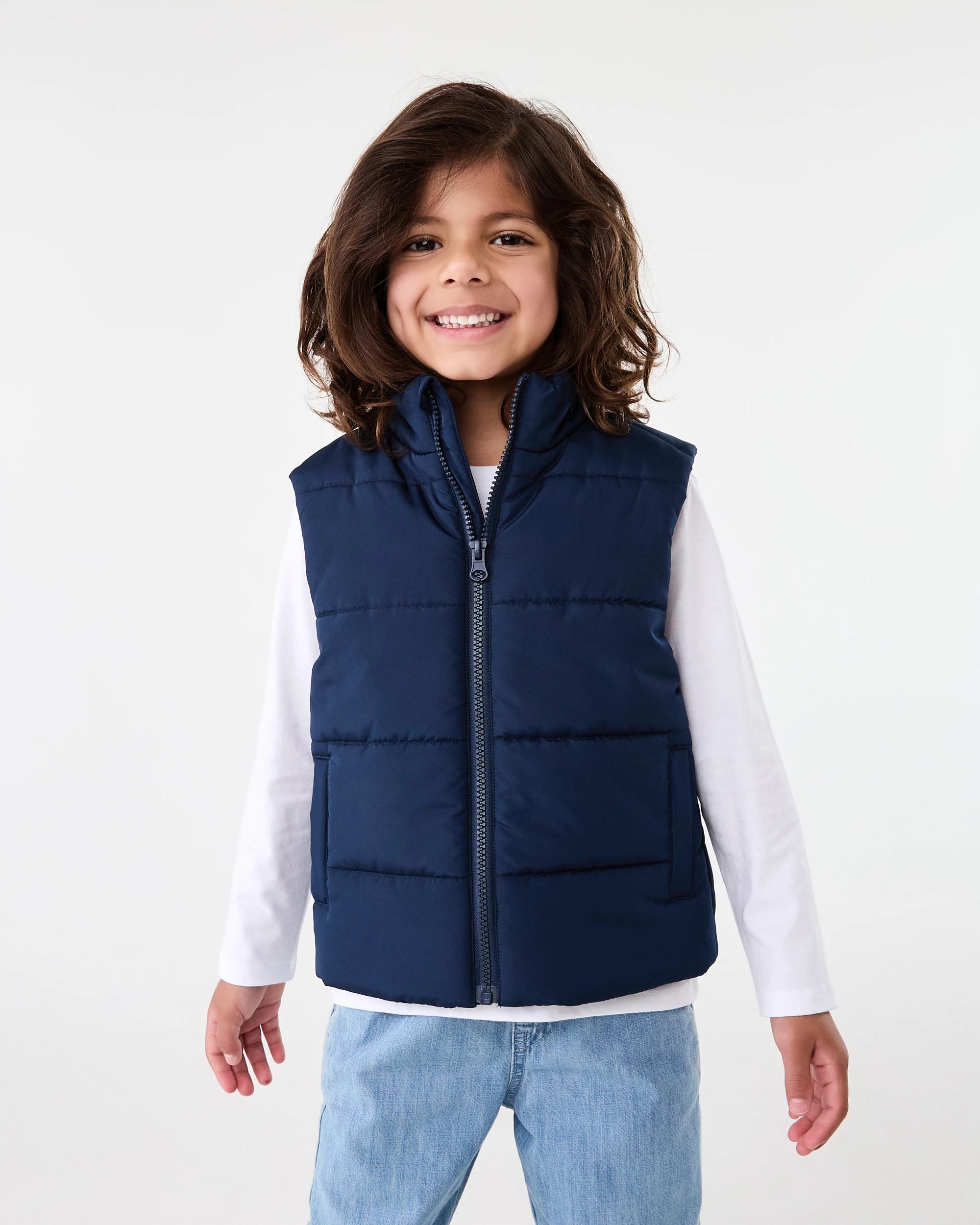 1 Puffer Vest Dress Navy, 1 of 7