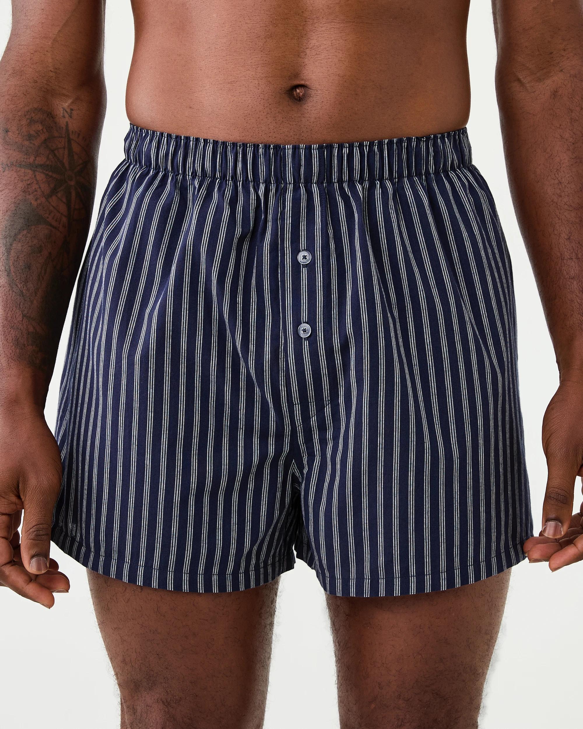 4 3 Pack Classic Woven Boxers Blu Indigo, 4 of 7