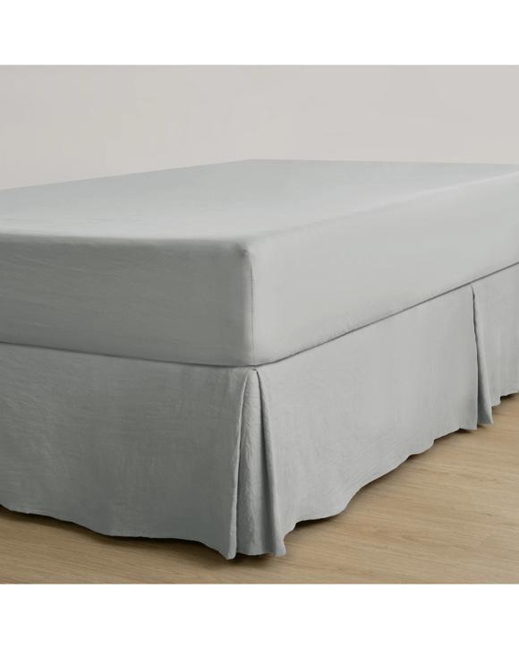 Dreamaker Superfine Washed Microfibre Pleated Valance - Queen Bed - Dove Grey