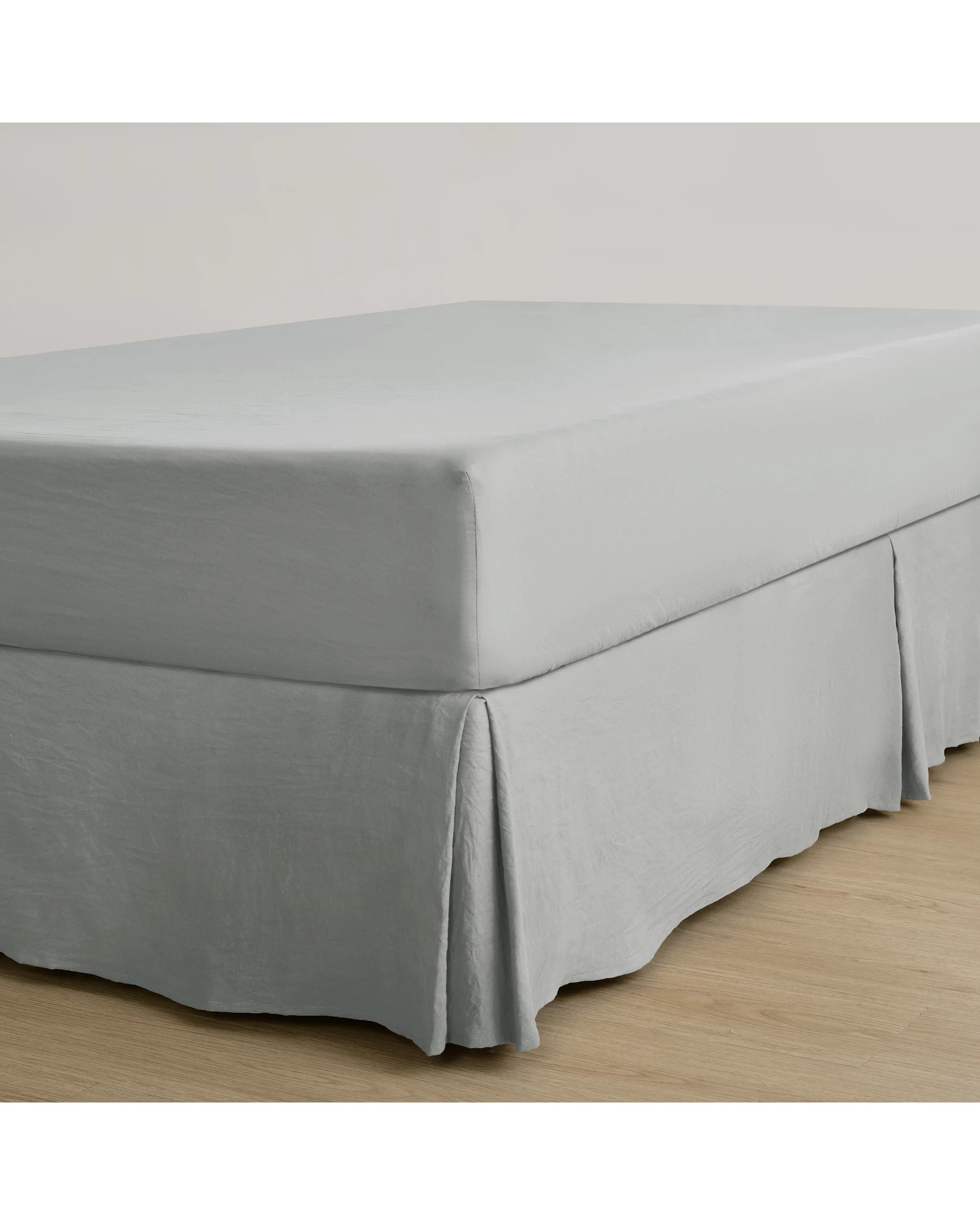 1 Dreamaker Superfine Washed Microfibre Pleated Valance - Queen Bed - Dove Grey, 1 of 9