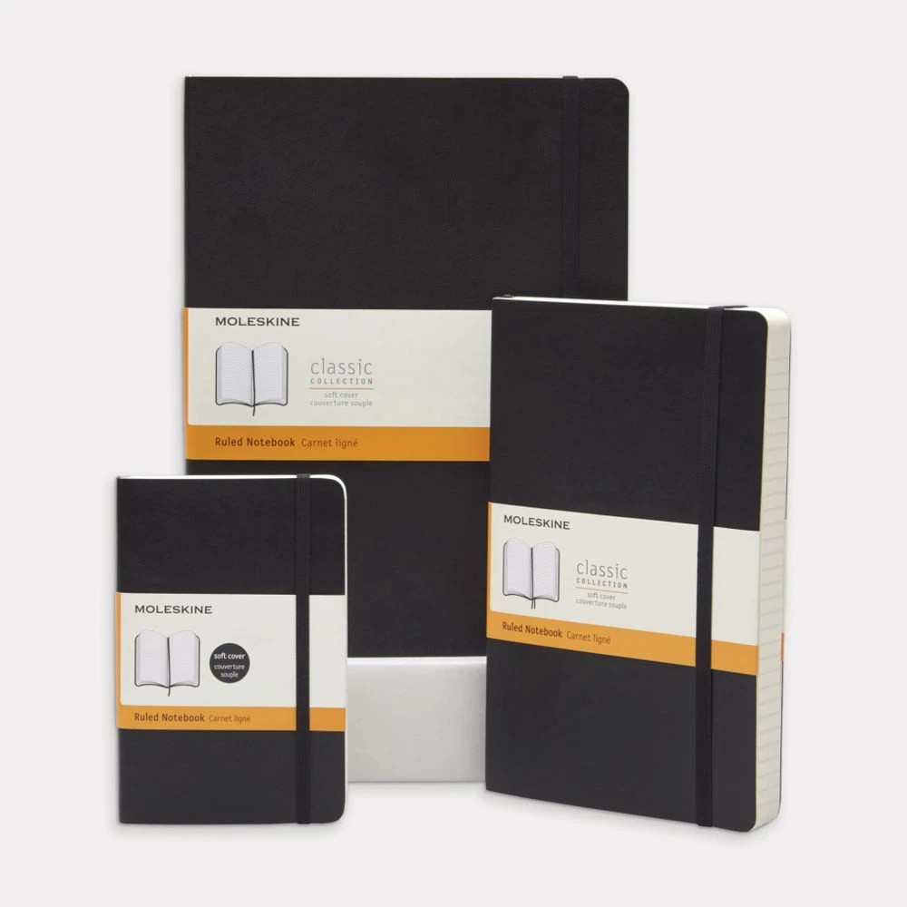5 Moleskine Classic Soft Cover Ruled Notebook Large Black, 5 of 5