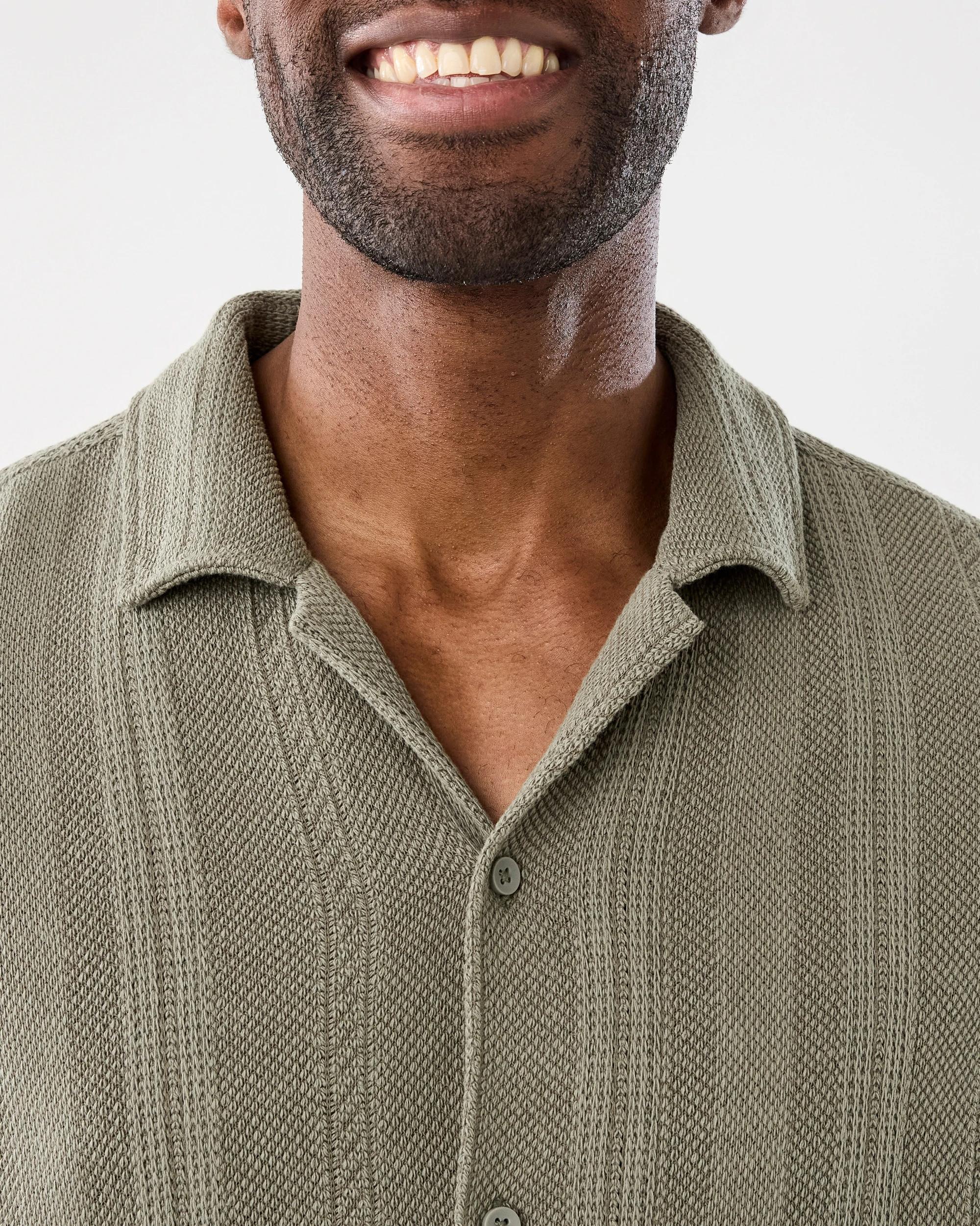 5 Short Sleeve Textured Shirt Grn Selfsp, 5 of 10