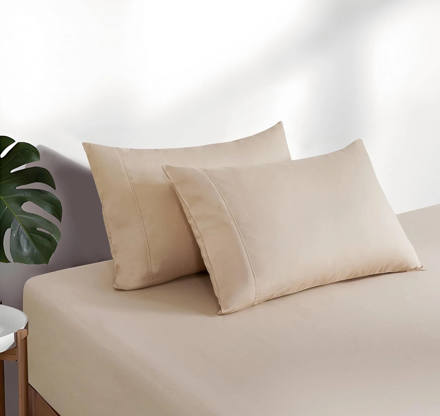 3 Gioia Casa Vintage Washed Cotton Fitted Sheet Set Soft Breathable - Single Bed - Natural, 3 of 5
