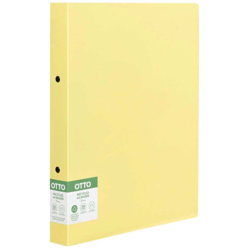 1 Otto A4 2D  Binder 25mm Lemon, 1 of 5