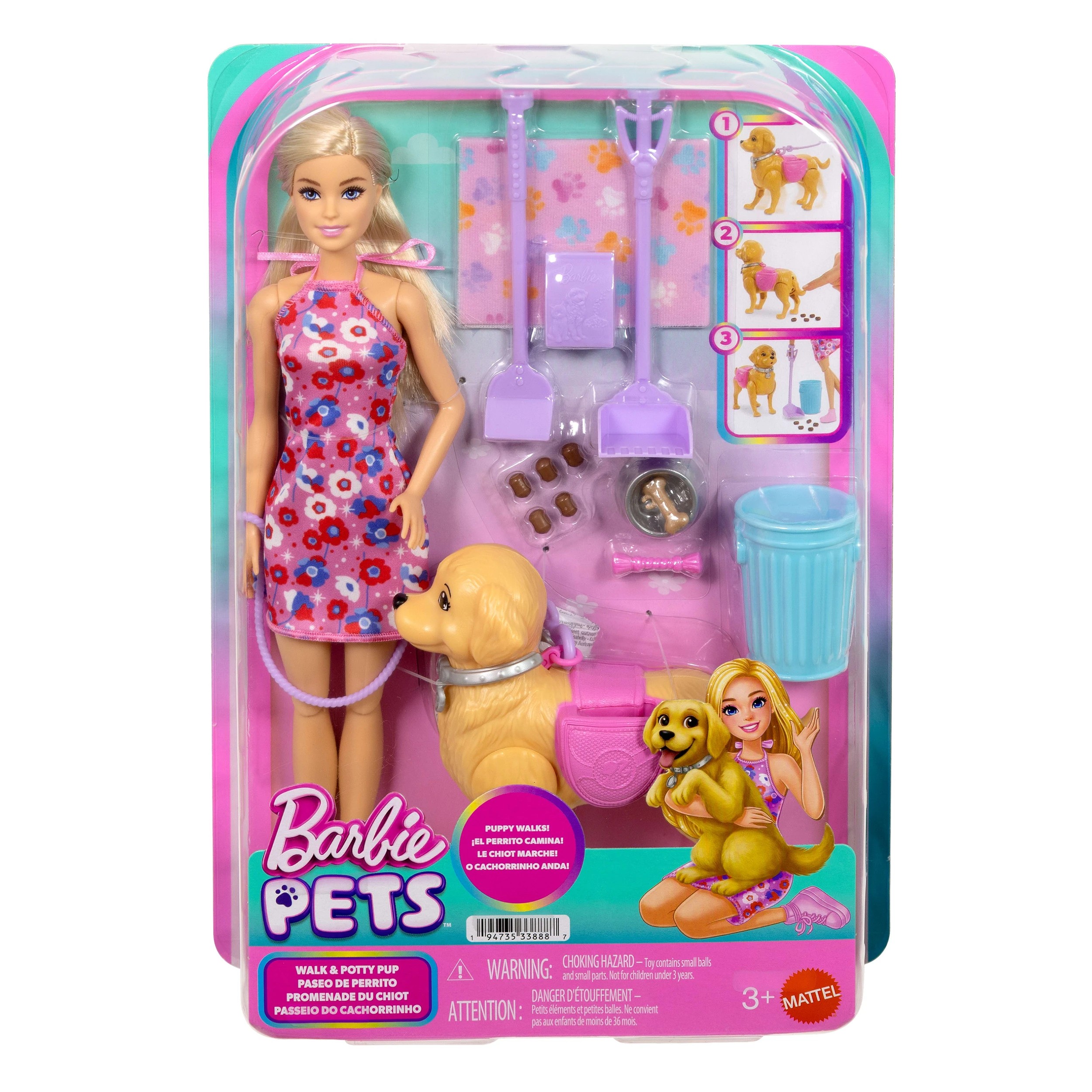 1 Barbie 'Malibu' Walk & Potty Pup Toy Set, 1 of 6