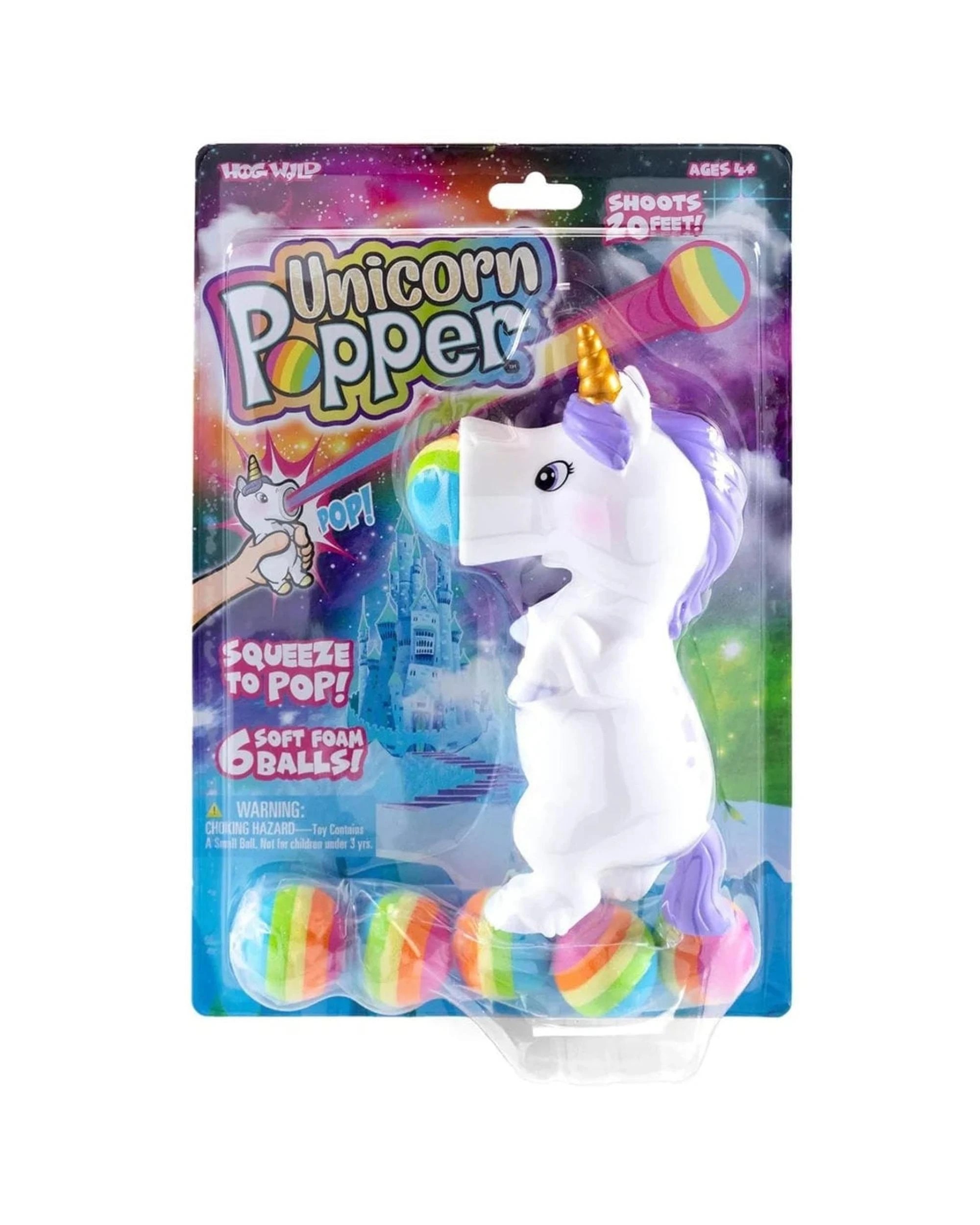 1 Hog Wild White Unicorn Popper Soft Ball Shooter - White, 1 of 5